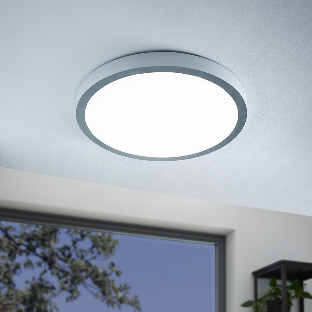 EGLO Aufbauleuchte »FUEVA 1«, 1 flammig, Leuchtmittel LED-Board | LED fest integriert, schlankes Design, nur 3 cm hoch, Durchmesser 40 cm