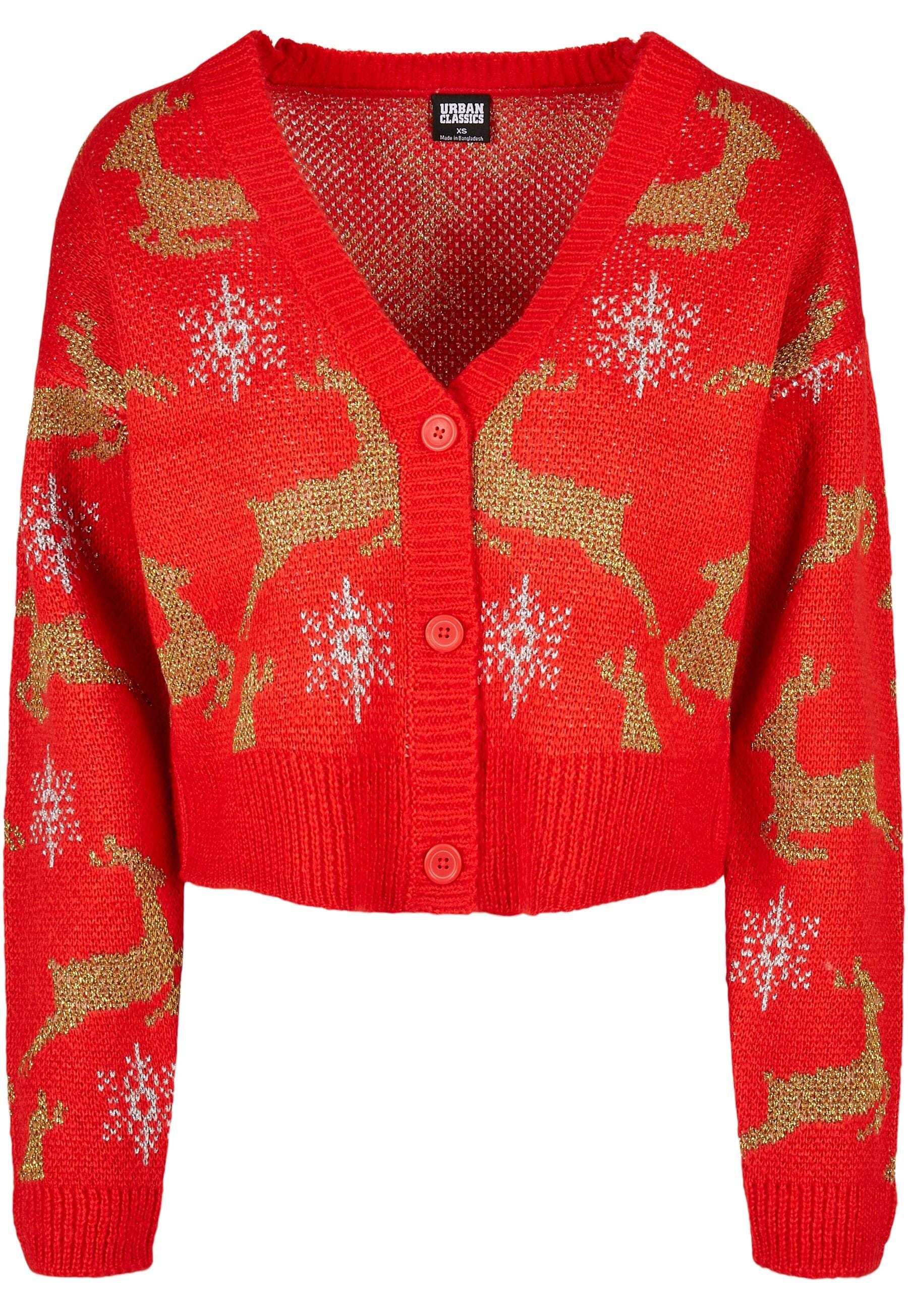 Cardigan »Urban Classics Damen Ladies Short Oversized Christmas Cardigan«