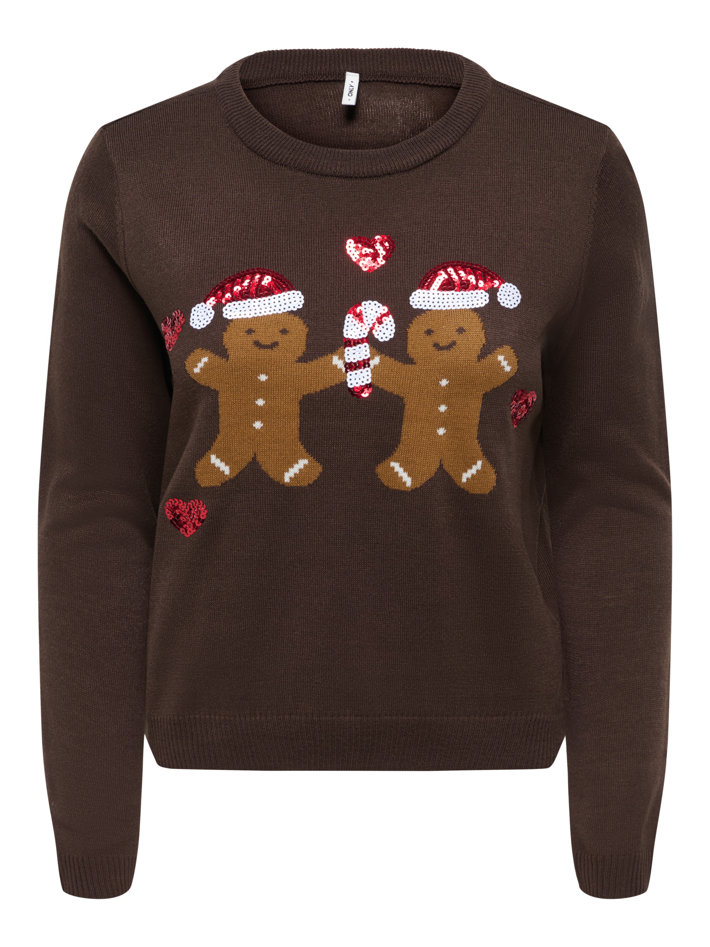 ONLY Weihnachtspullover »ONLXMAS SHINE MOTIVE LS O-NECK KNT« Kunstfaser, regular fit, X-Mas Strickmuster