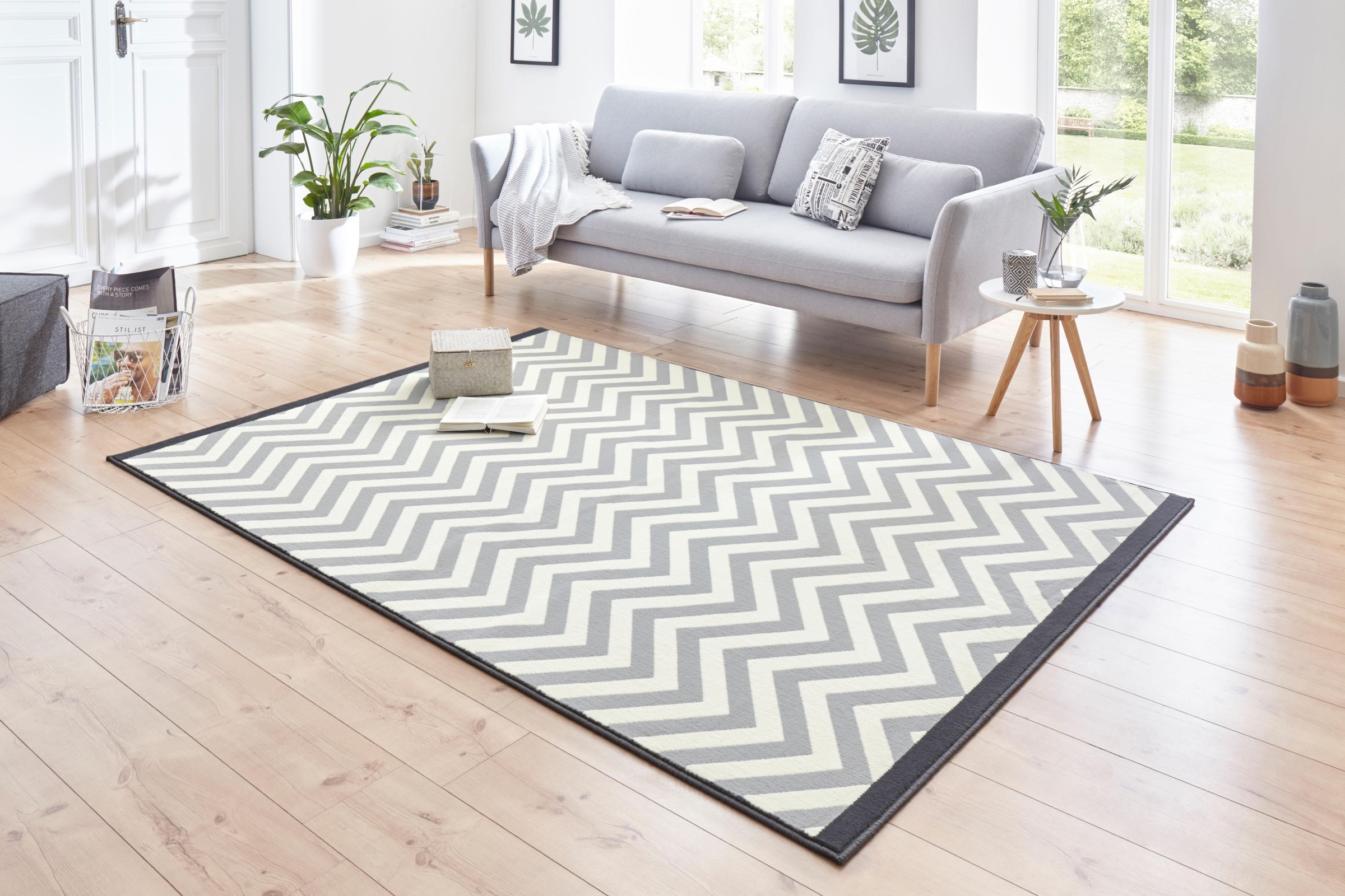 Hanse Home Panel - Kurzflor Teppich, Streifen Design, Wohnzimmer