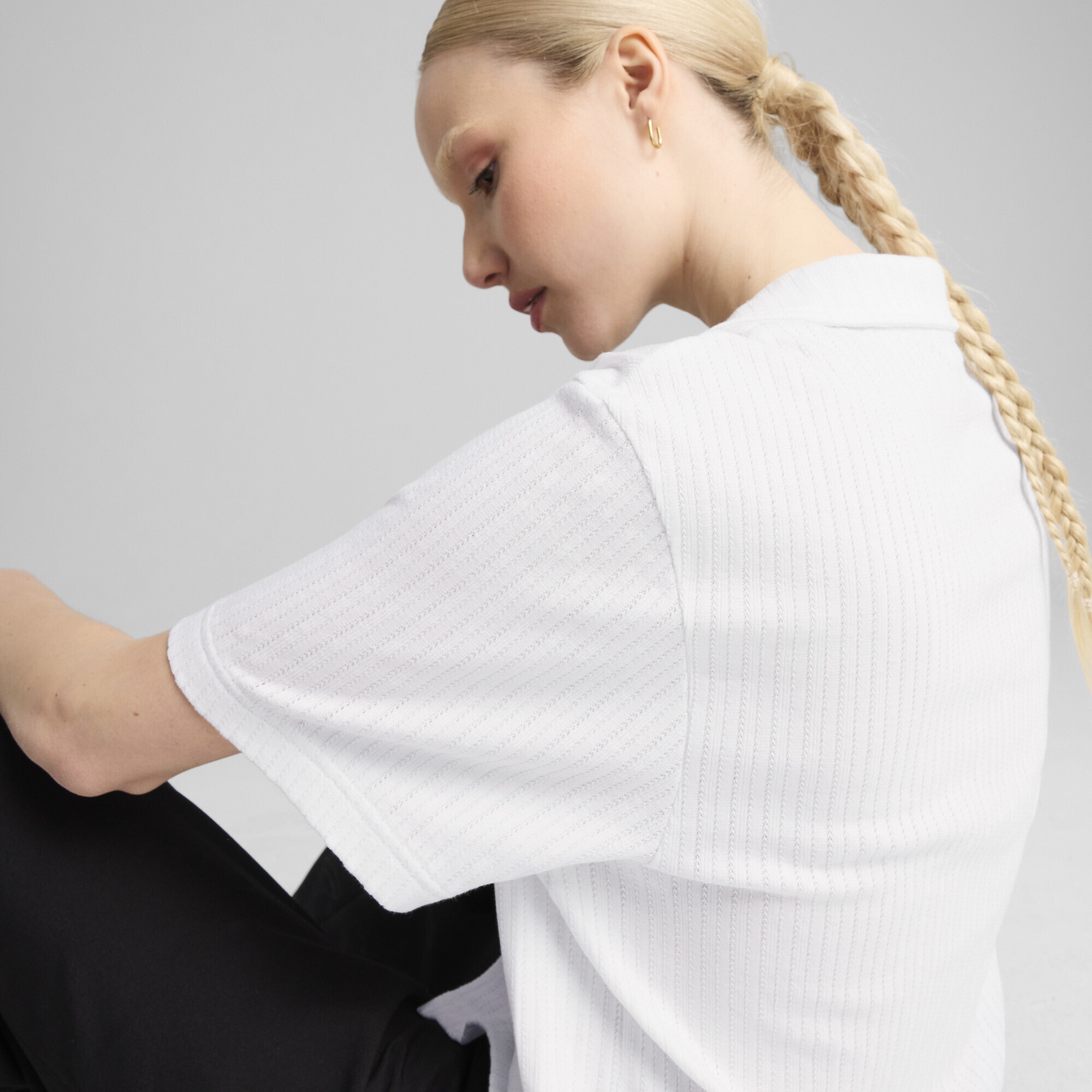 PUMA T-Shirt »WARDROBE ESS Pointelle-Shirt Damen«