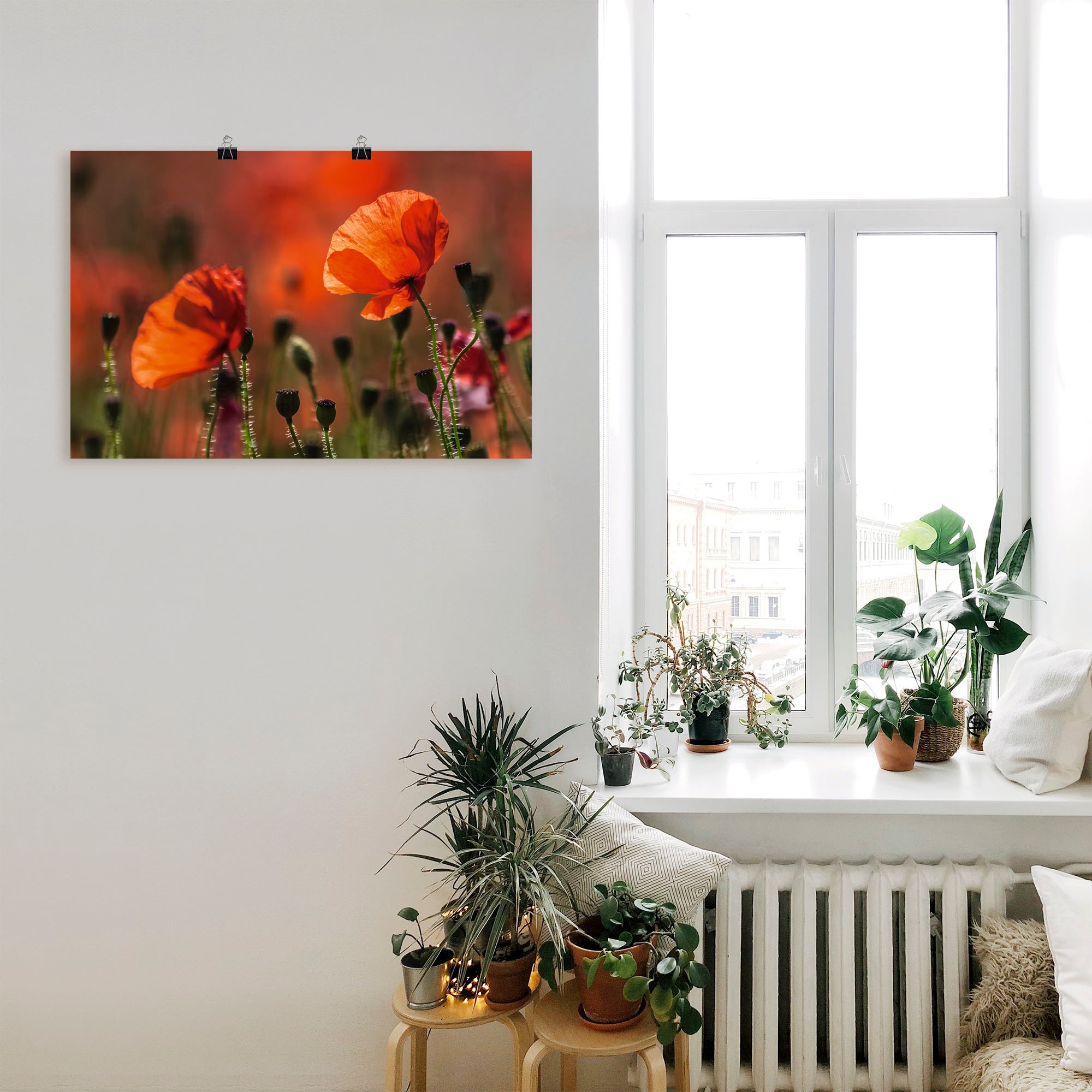 Artland Wandbild Wandaufkleber »Rote St.), Poster in | oder in Leinwandbild, als Blumenbilder, der Größen (1 Mohnblumen kaufen Provence«, Alubild, versch. BAUR