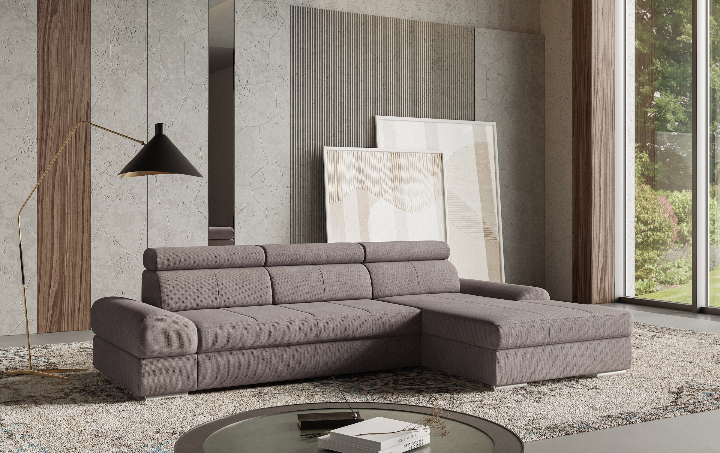 sit&more Ecksofa "Broadway L-Form" inklusive Kopfteilverstellung, wahlweise mit Schlaffunktion