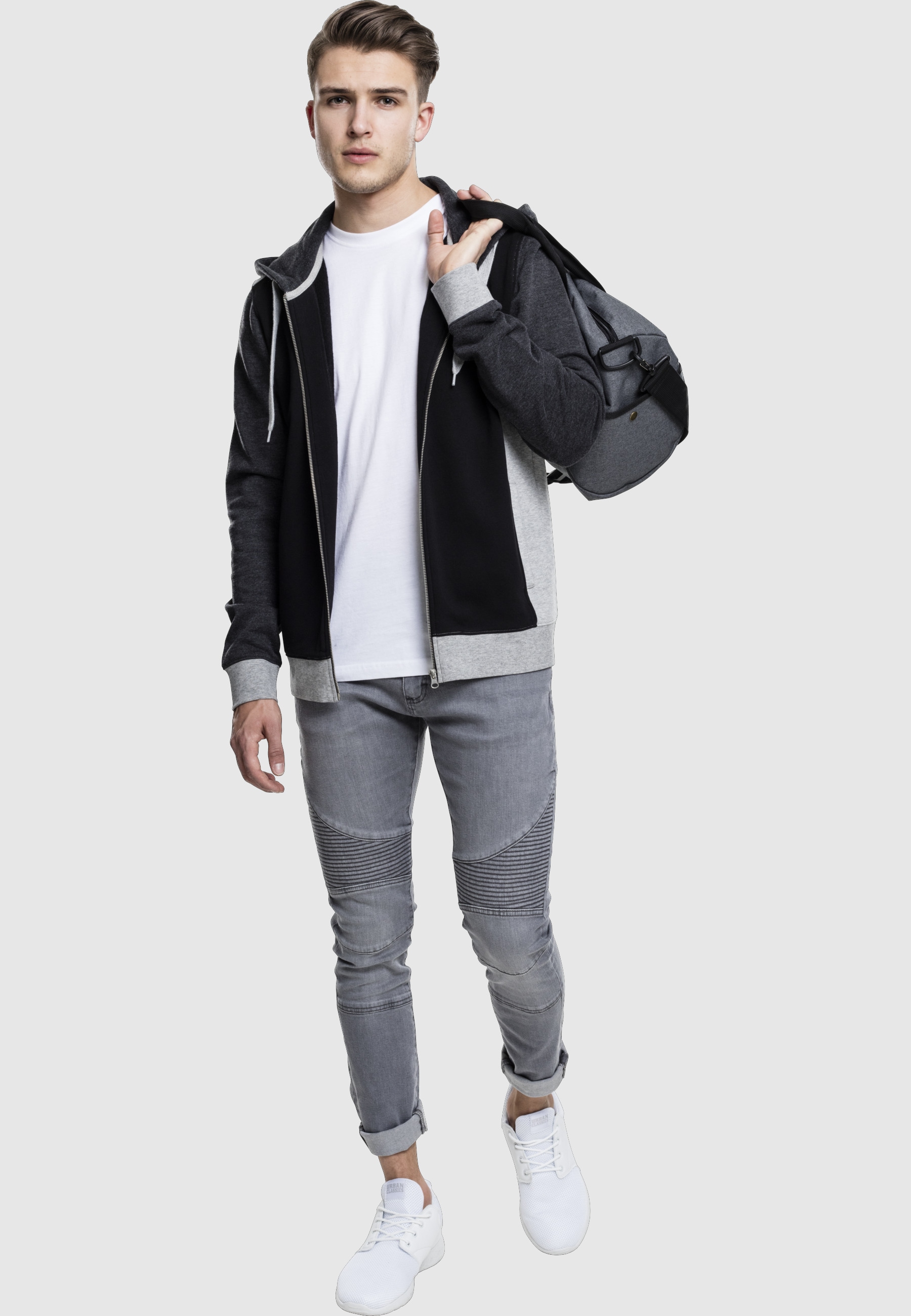 URBAN CLASSICS Kapuzenpullover »Urban Classics Herren 3- Tone Sweat Zip Hoody« 1 Stk.