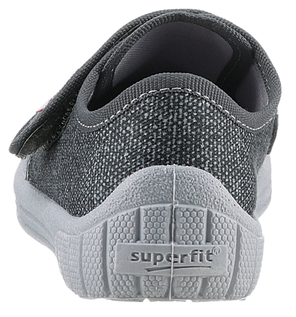 Superfit Hausschuh »BILL WMS: mittel«, Klettschuh, Slipper, Freizeitschuh mit dekorativem Patch