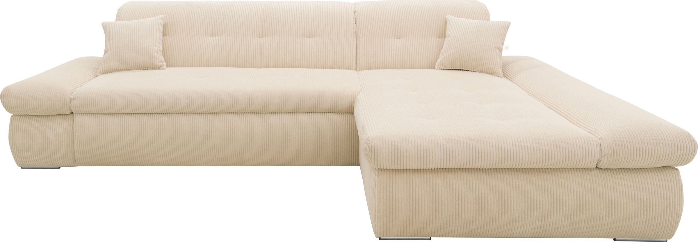 DOMO collection Ecksofa »Moric Luxus - B/T/H 300/172/80 cm, XXL-Format«, L-Form, 140kg Belastung/Sitz, in Cord, Chenille, Kunstleder