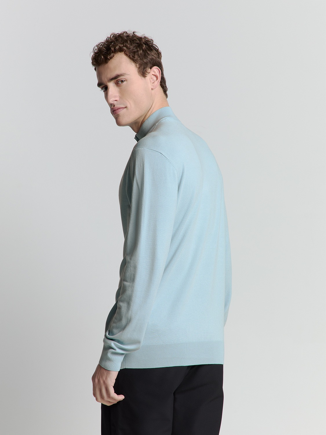 NO EXCESS Rundhalspullover »No Excess Sweatshirt mit halbem Reißverschluss«