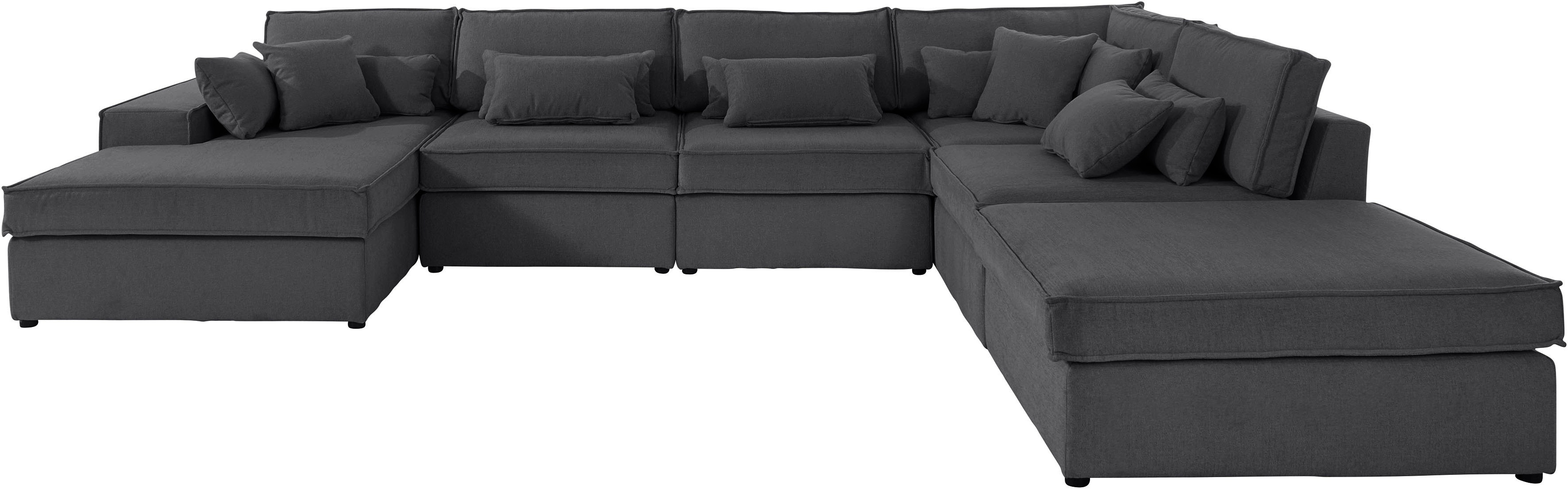 Thumbnail - OTTO home Wohnlandschaft "Florid U-Form" 6 Teile, bestehend aus Modulen, viele Bezugsqualitäten, auch in Cord