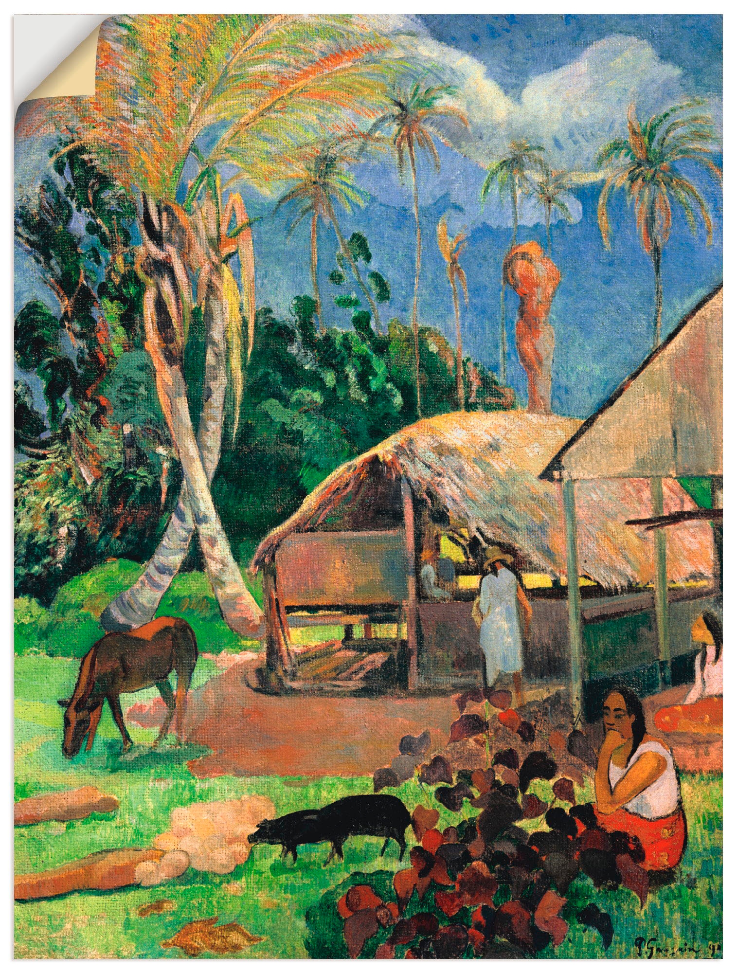 Artland Wandbild »Die schwarzen Schweine 1891«, Garten, (1 St.), als  Leinwandbild, Wandaufkleber oder Poster in versch. Größen kaufen | BAUR