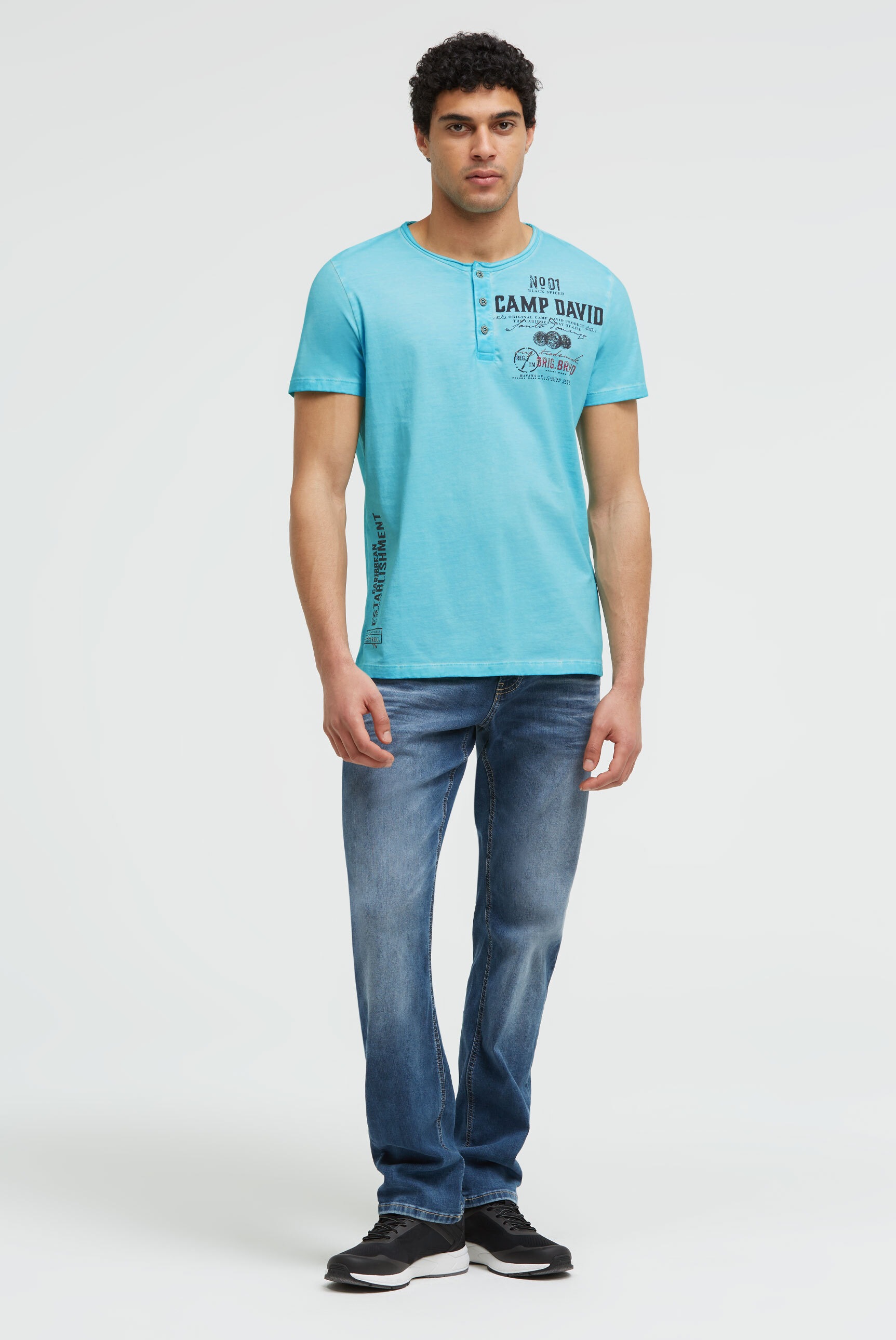 CAMP DAVID Henleyshirt aus Baumwolle