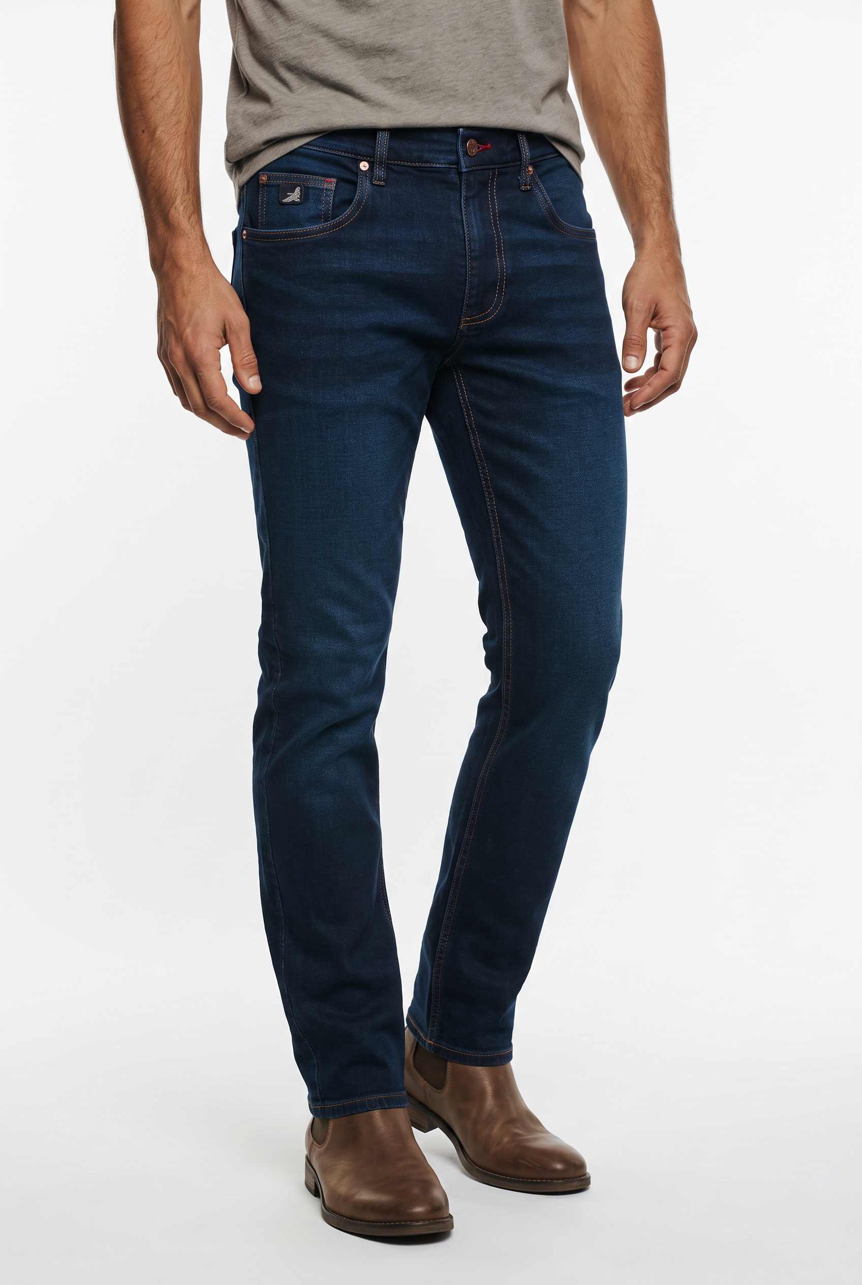 Arizona Straight-Jeans gerader Straight-Fit, aus elastischem Denim, niedrige Leibhöhe