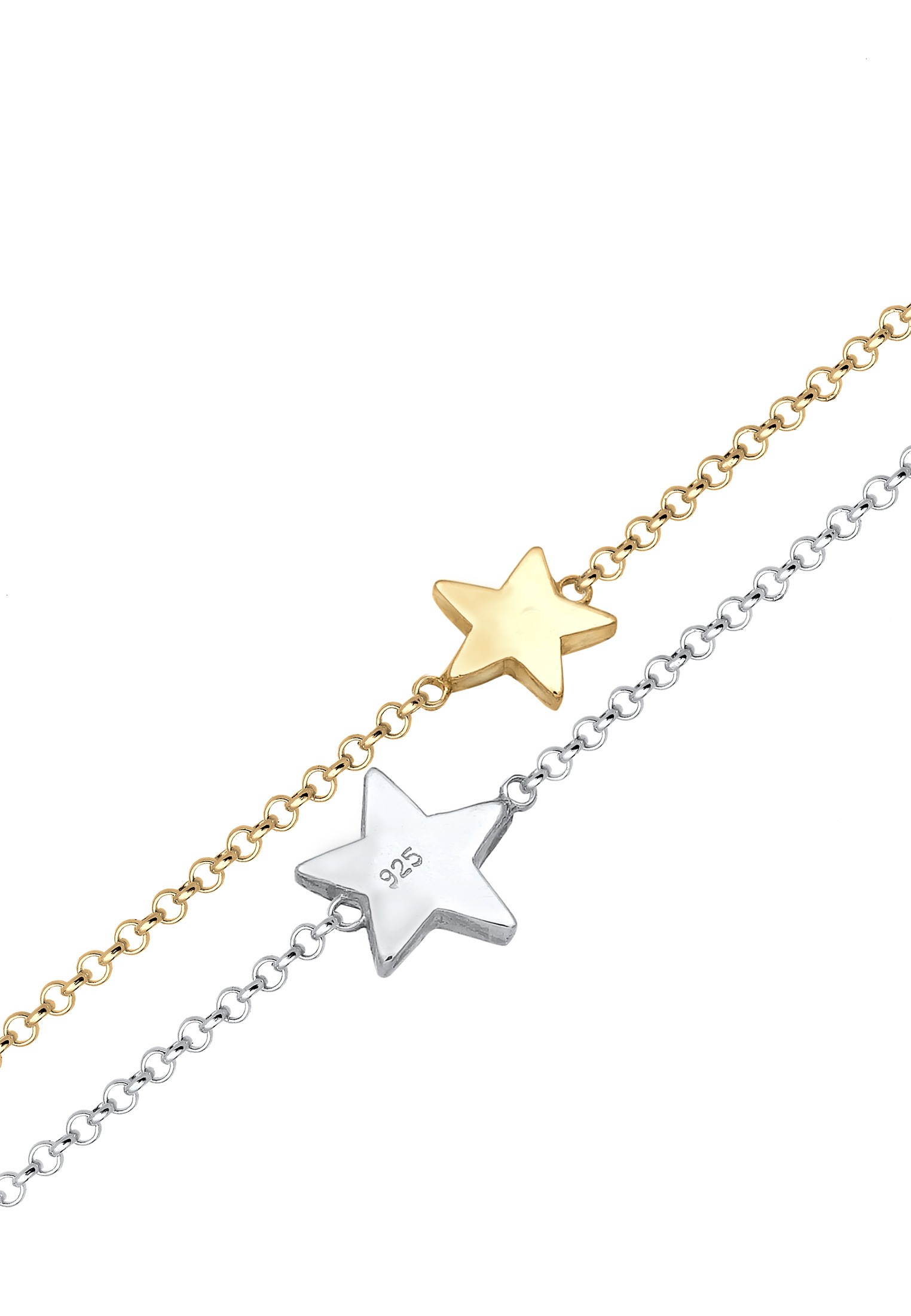 Elli Armband »Stern Astro Layer Bi-Color 925 Sterling Silber vergoldet«