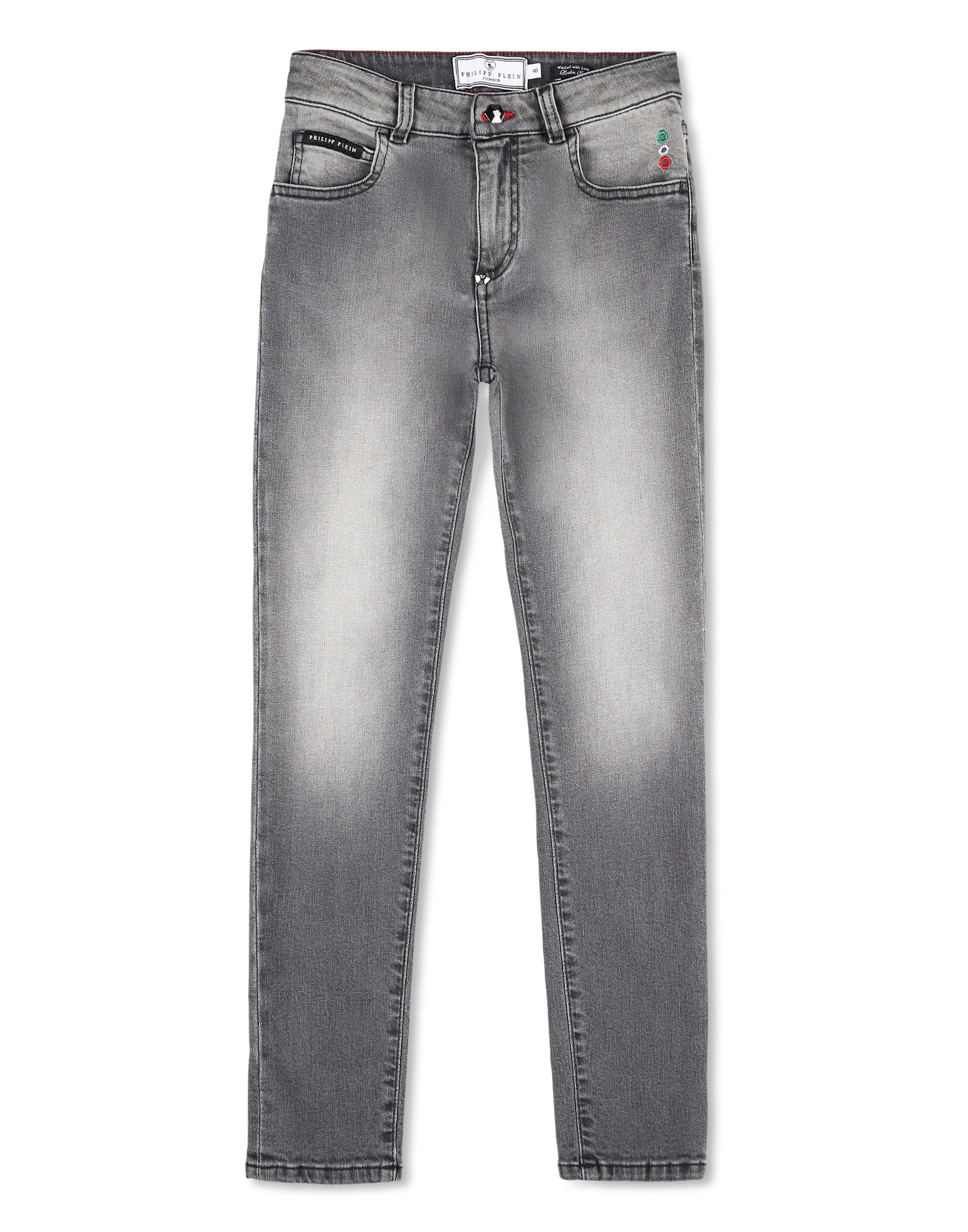 PHILIPP PLEIN Damen 7/8-Hose "Hexagon", grau, Gr. 10, Obermaterial: 99% Baumwolle, 1% Elasthan, Hosen