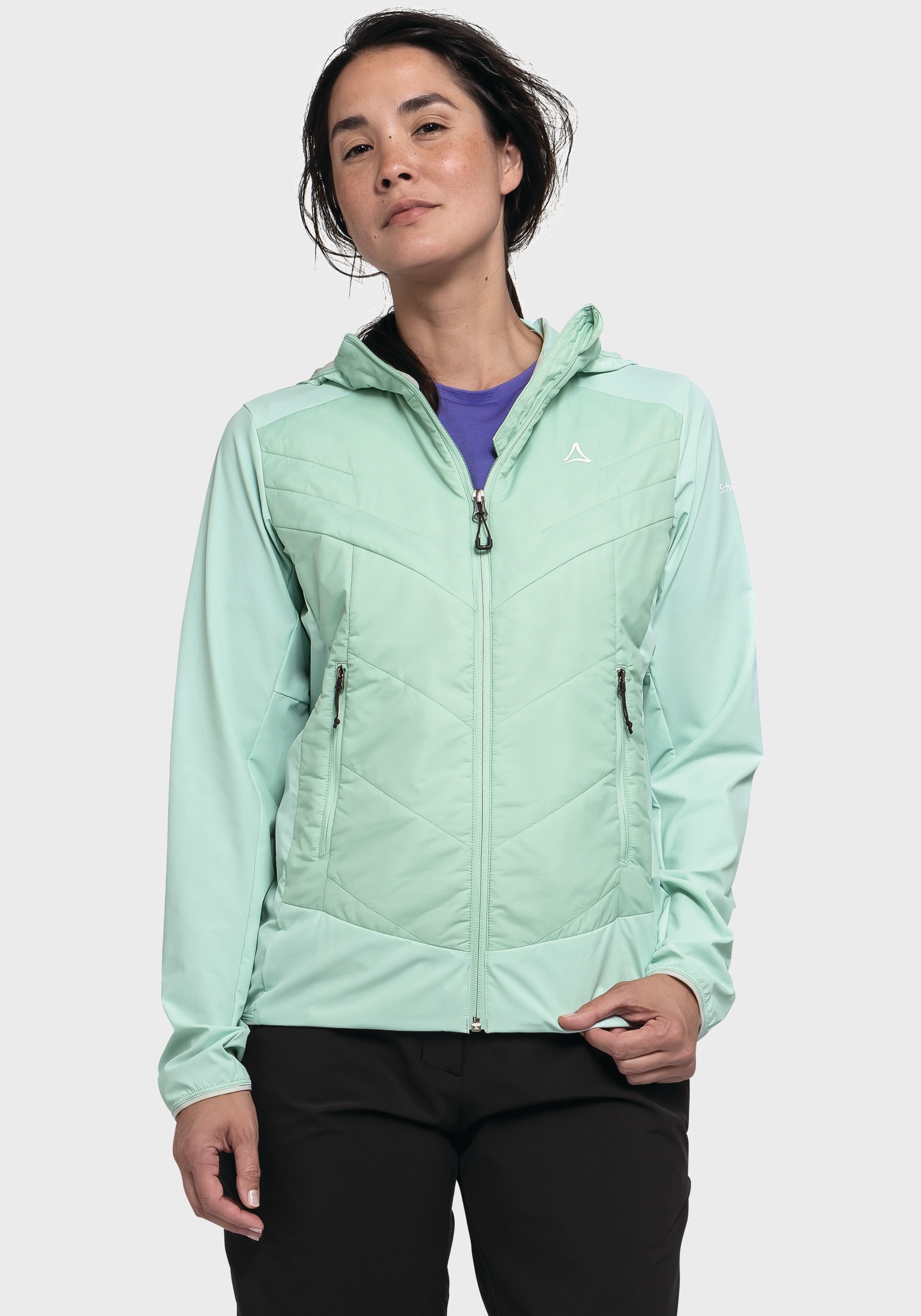 Schöffel Funktionsjacke »Hiking Hybrid Jk Style Blaueis WMS«, mit Kapuze