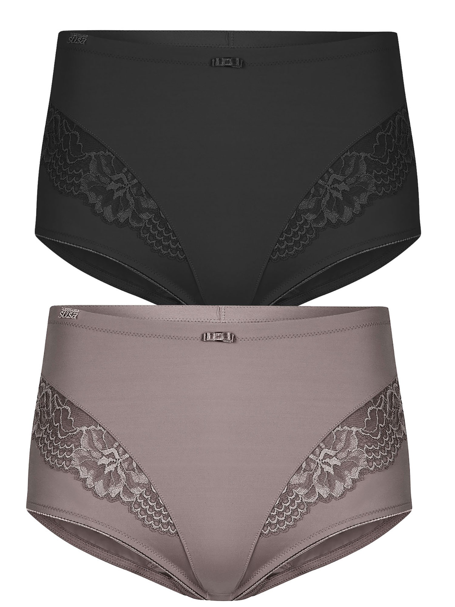 SUSA Damen Miederslip "2er Pack Miederslip London", Gr. 38, bunt, Stoff, Obermaterial: 75% Polyamid PA. 25% Elasthan EL., Unterhosen