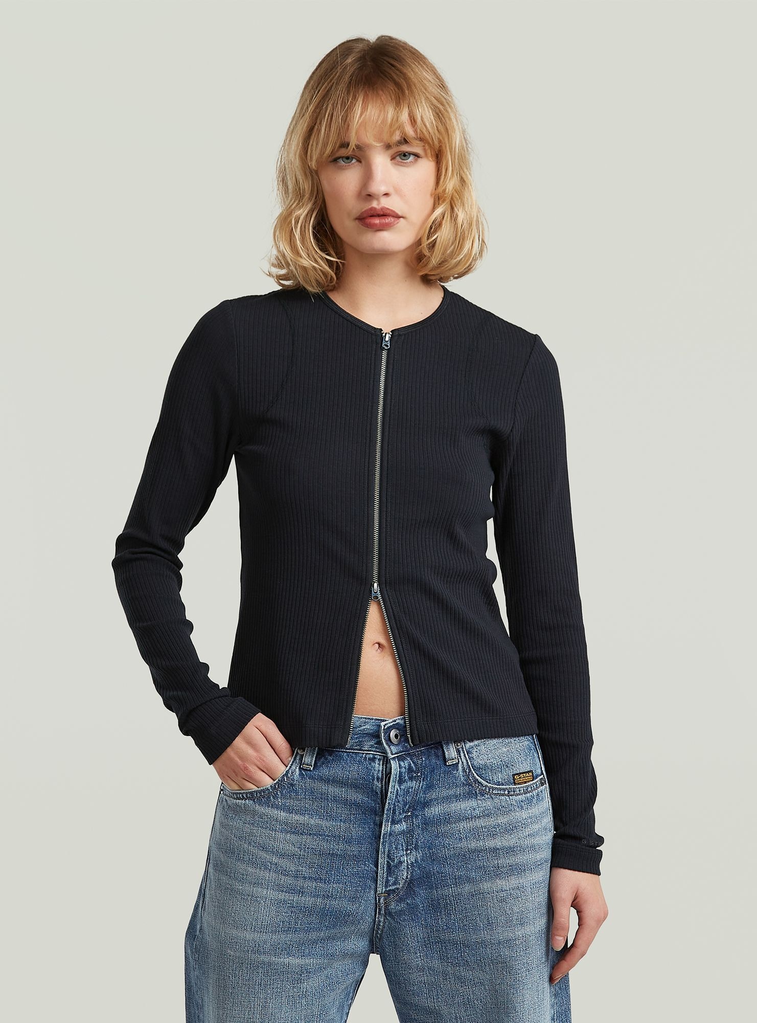 G-STAR T-Shirt "2 Way Slim Rib T-Shirt" günstig online kaufen