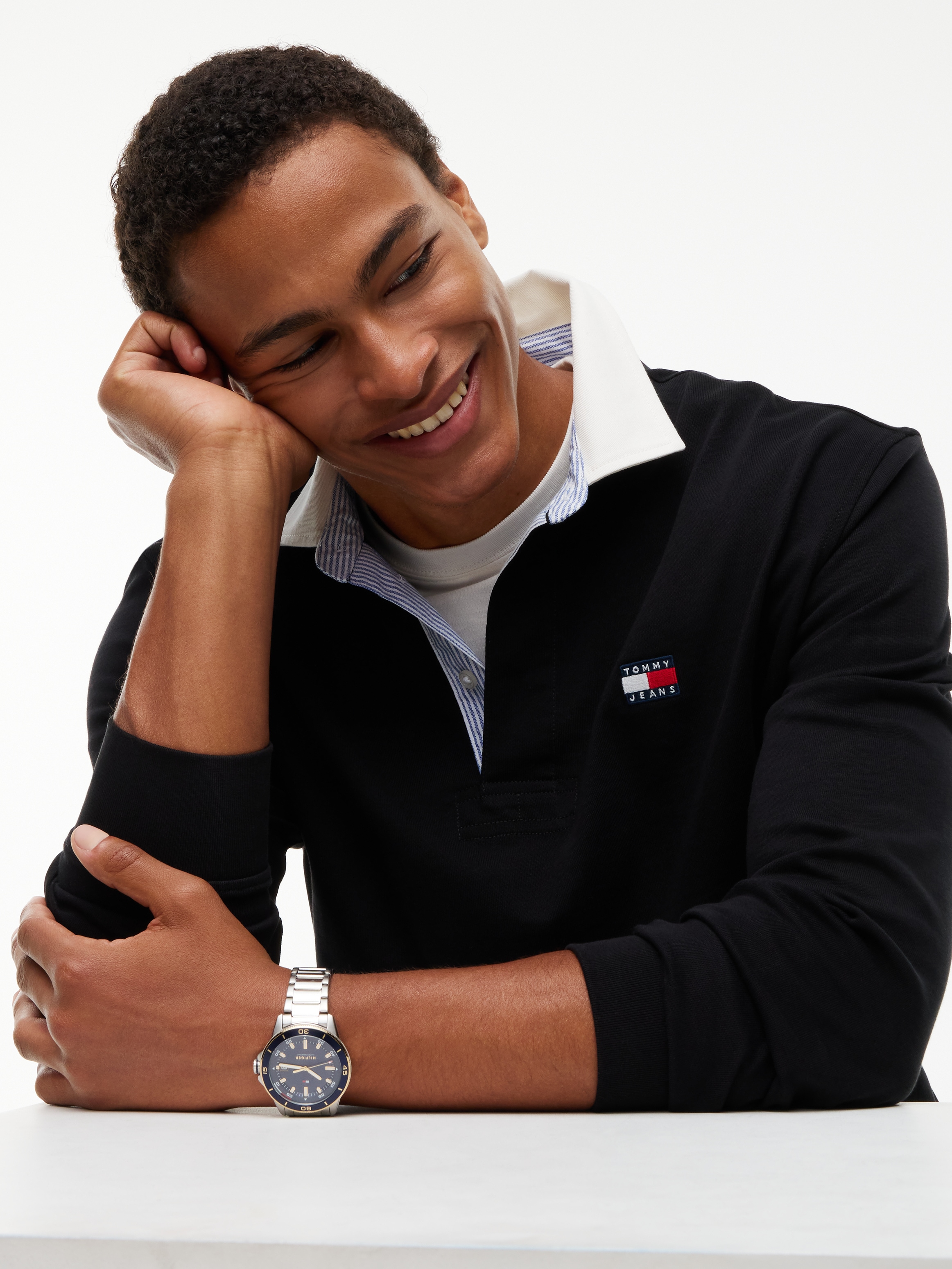 Tommy Jeans Langarm-Poloshirt »TJM RLX ESS BADGE RUGBY EXT« Relaxed Fit Rugby-Shirt