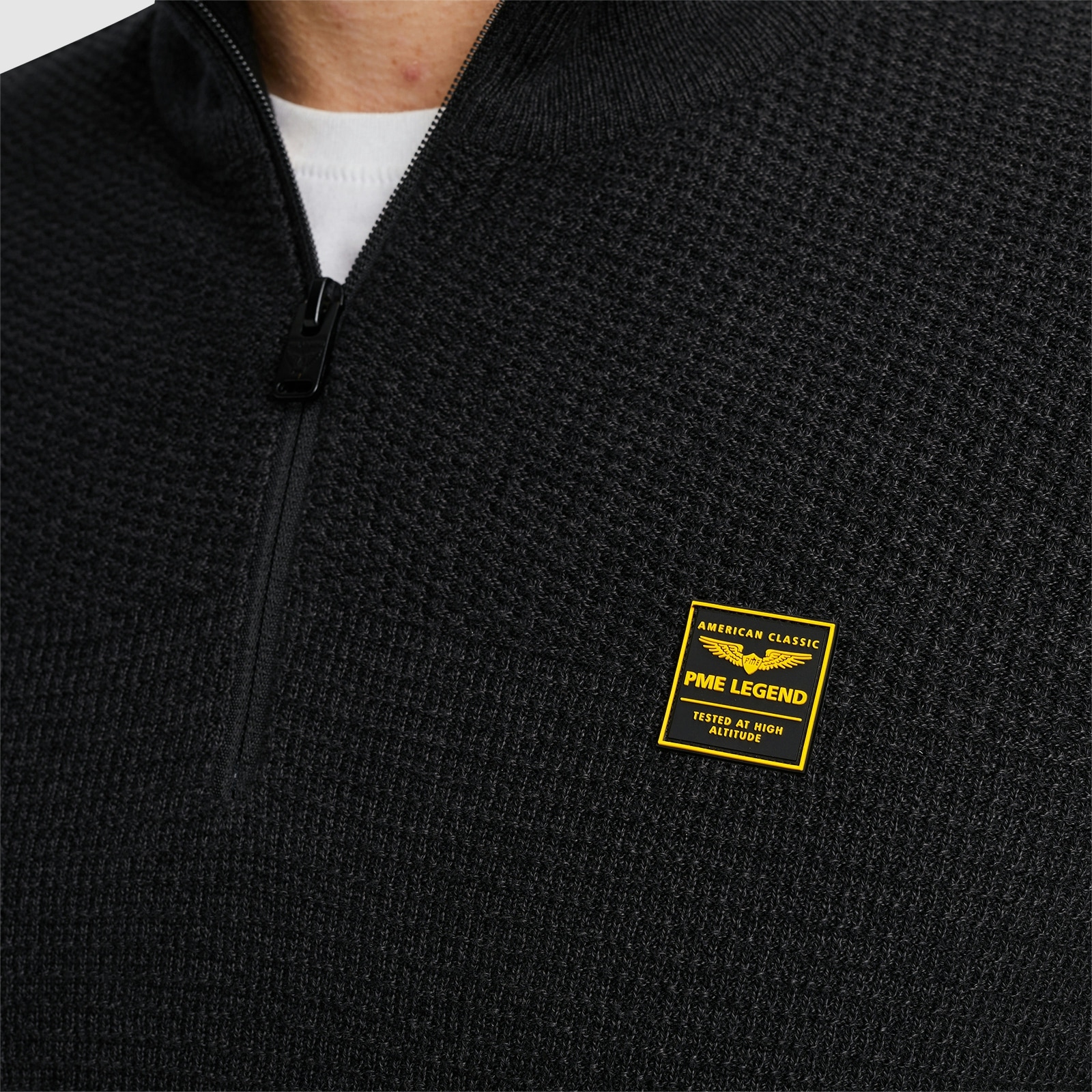 PME LEGEND Troyer »Half zip collar cotton mouline«, mit Logostickerei