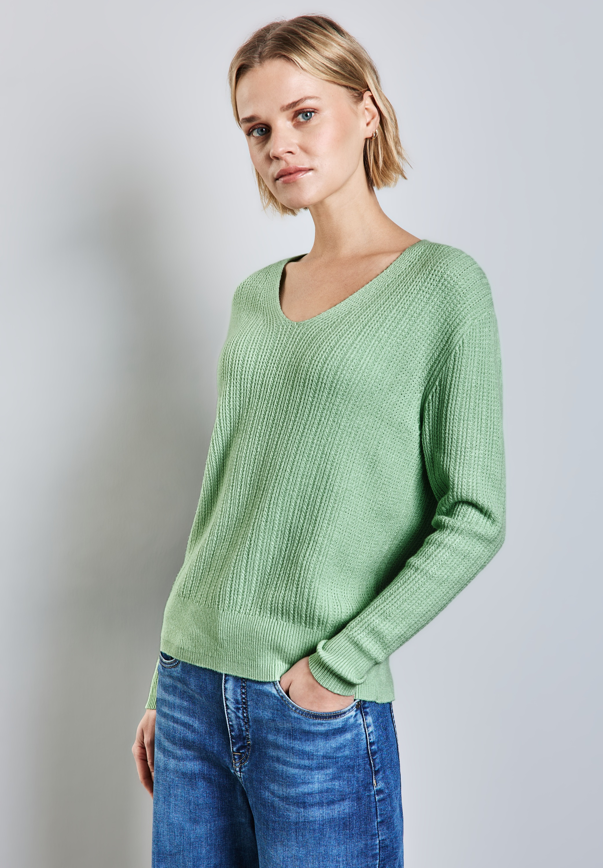 STREET ONE Strickpullover, mit Rippstrick-Struktur