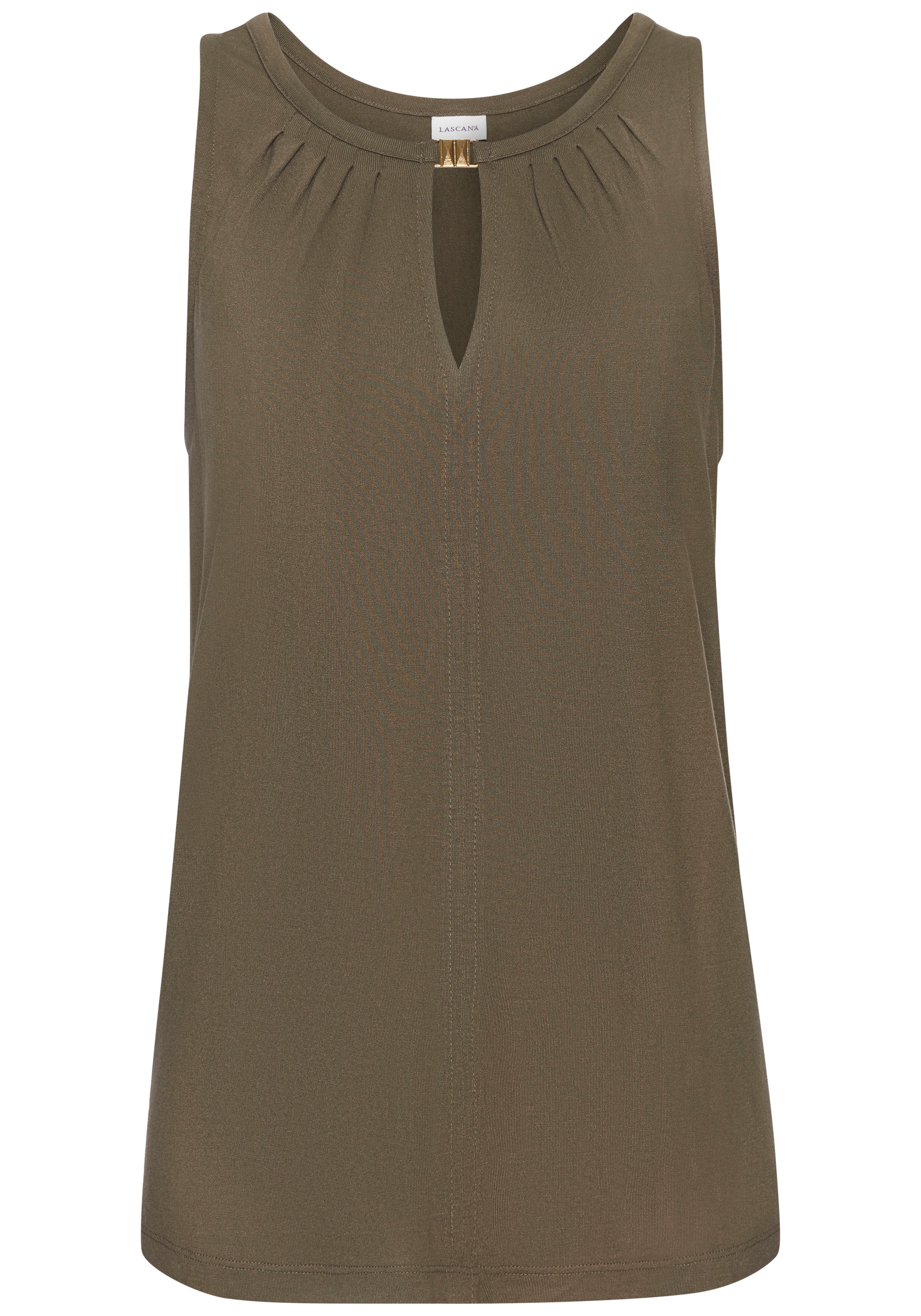 LASCANA Tanktop, mit Zieraccessoire, lässiges Blusentop, elegant