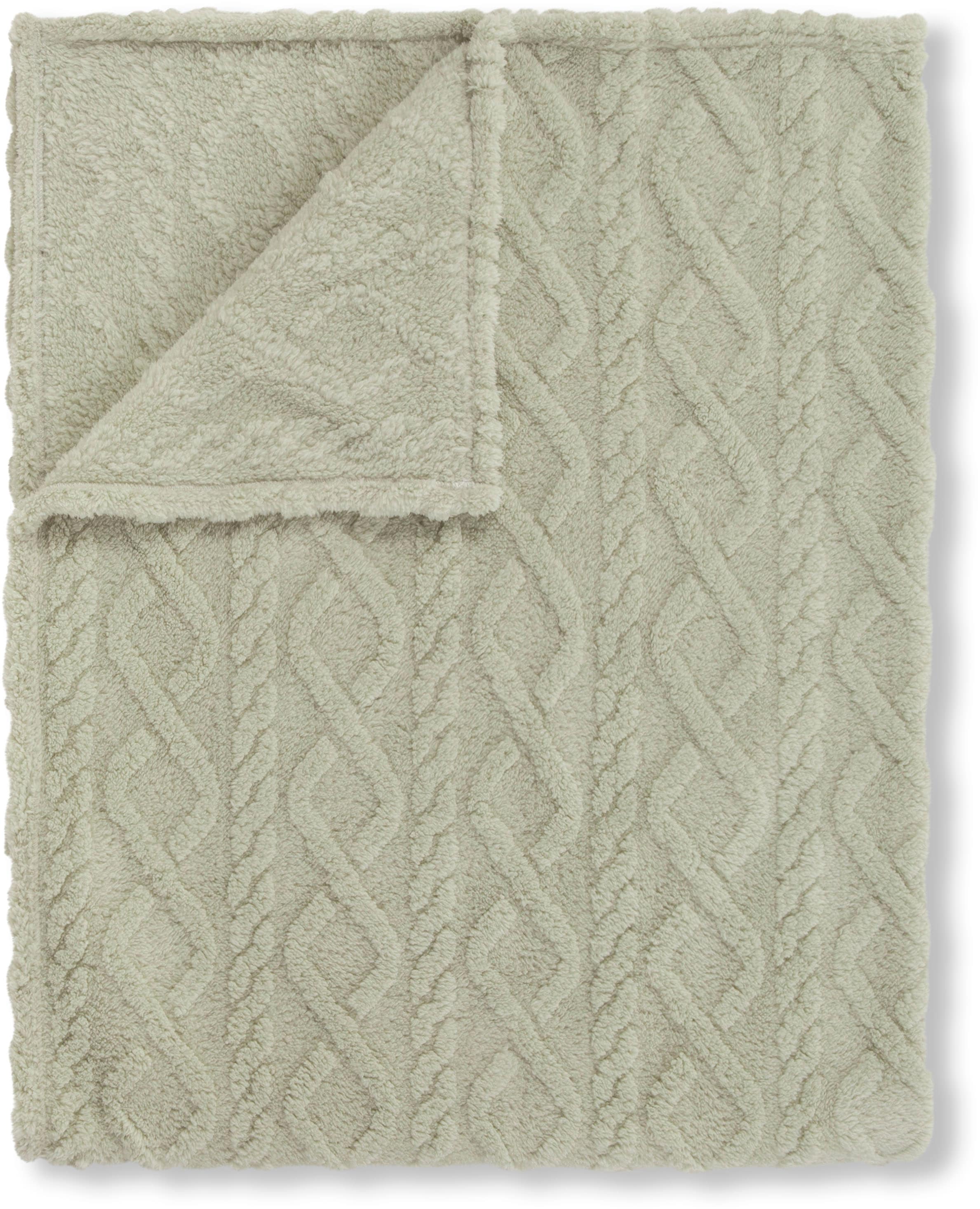 Descanso Plaid »Jacquard teddy«, Weich, Kuscheldecke, Wohndecke, Teddy, Jacquard, in 2 Größen