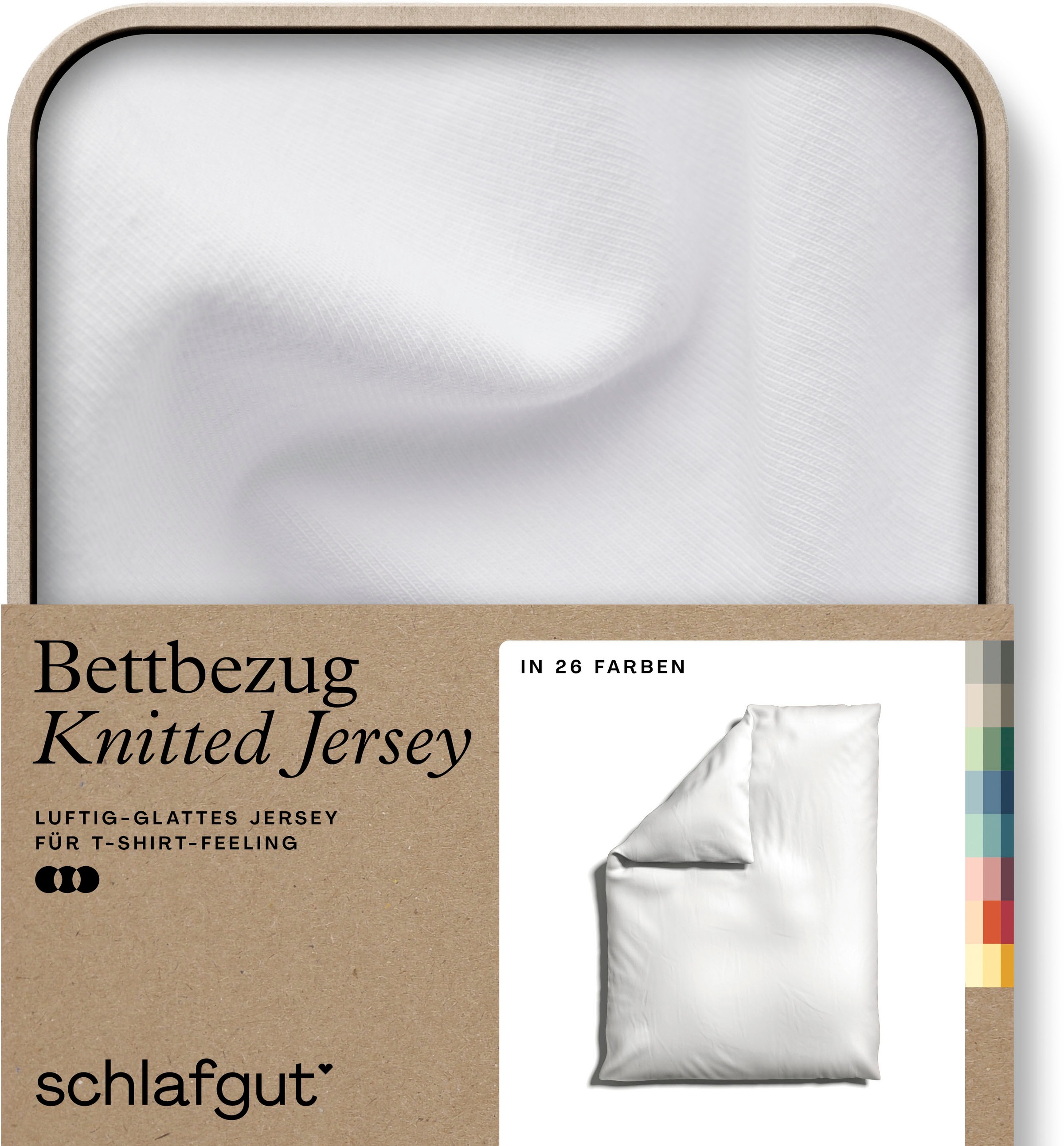 Schlafgut Bettbezug "Knitted Jersey uni, aus Bio-Baumwolle mit Elasthan, Reißverschluss", (1 St.), bügelfrei, Mix & Matc