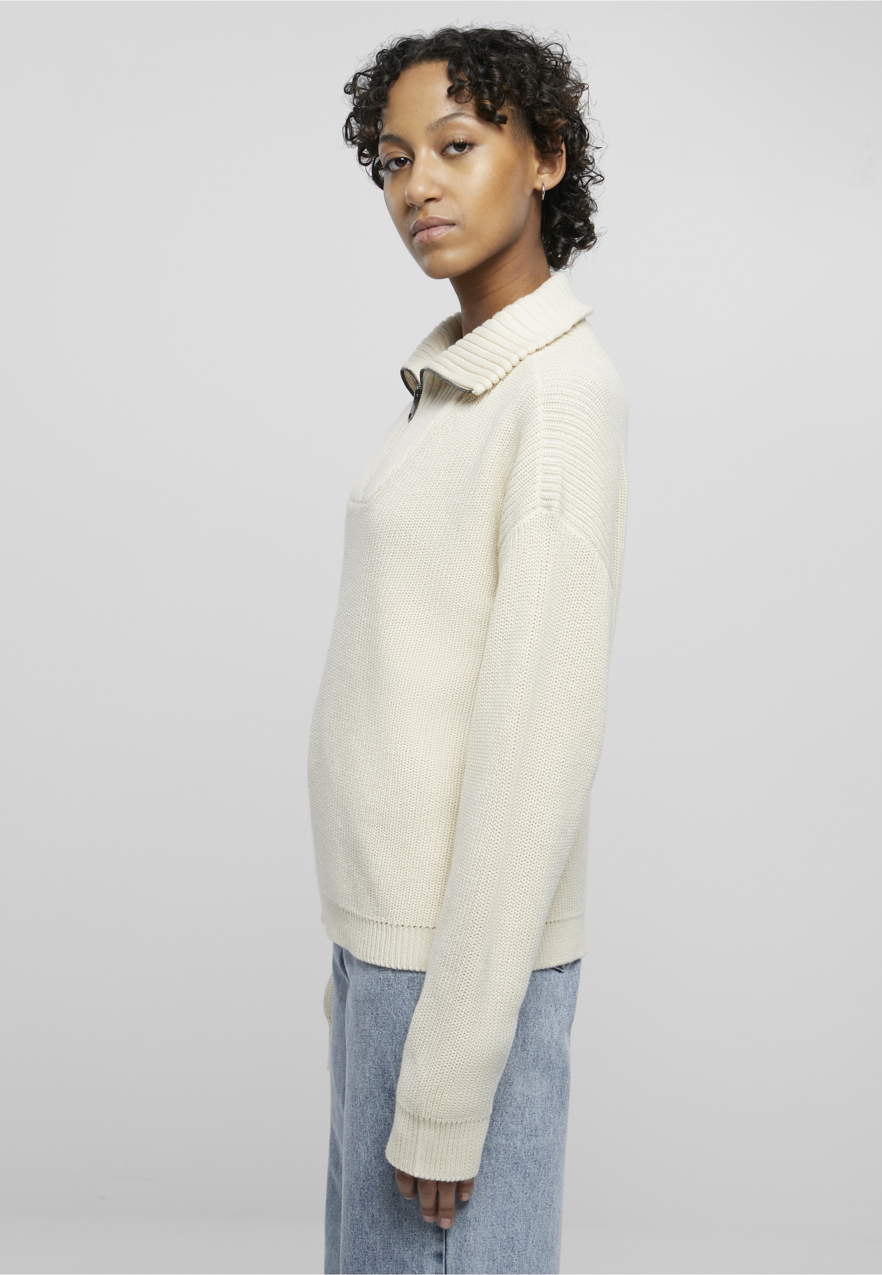 URBAN CLASSICS Sweatjacke »Urban Classics Damen Ladies Oversized Knit Troyer«