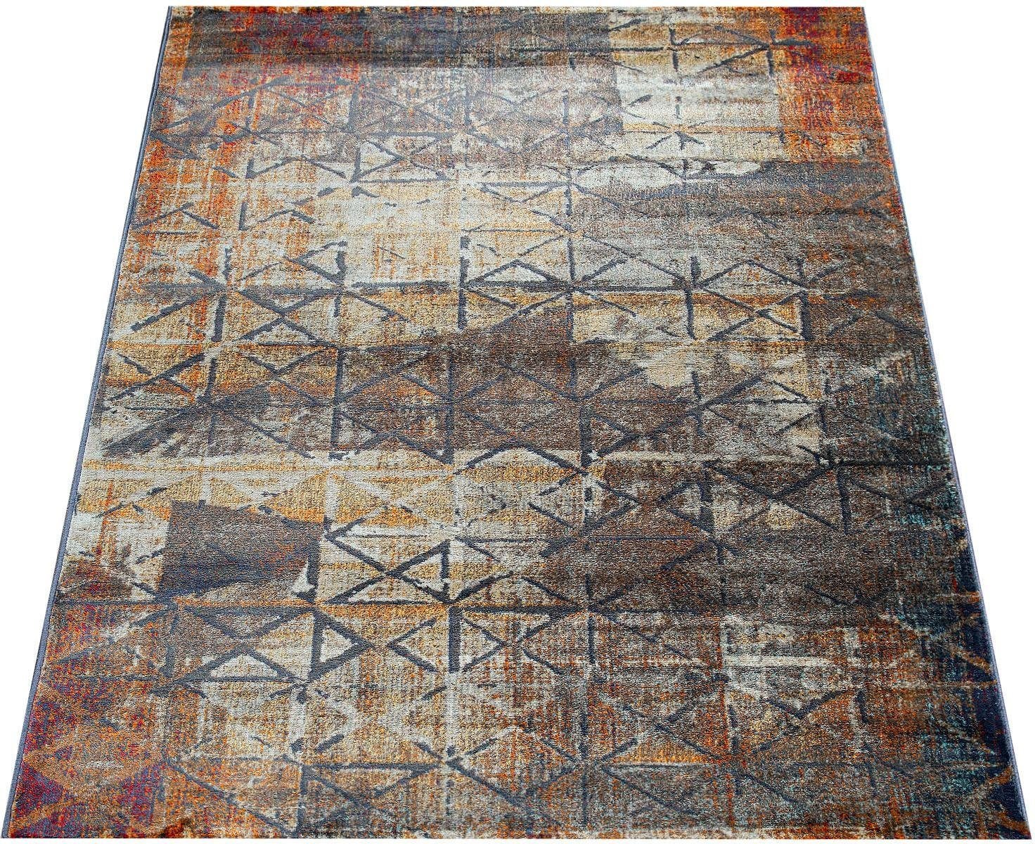 Paco Home Teppich "Jazz 705" rechteckig 14 mm Höhe Kurzflor, modernes geome günstig online kaufen