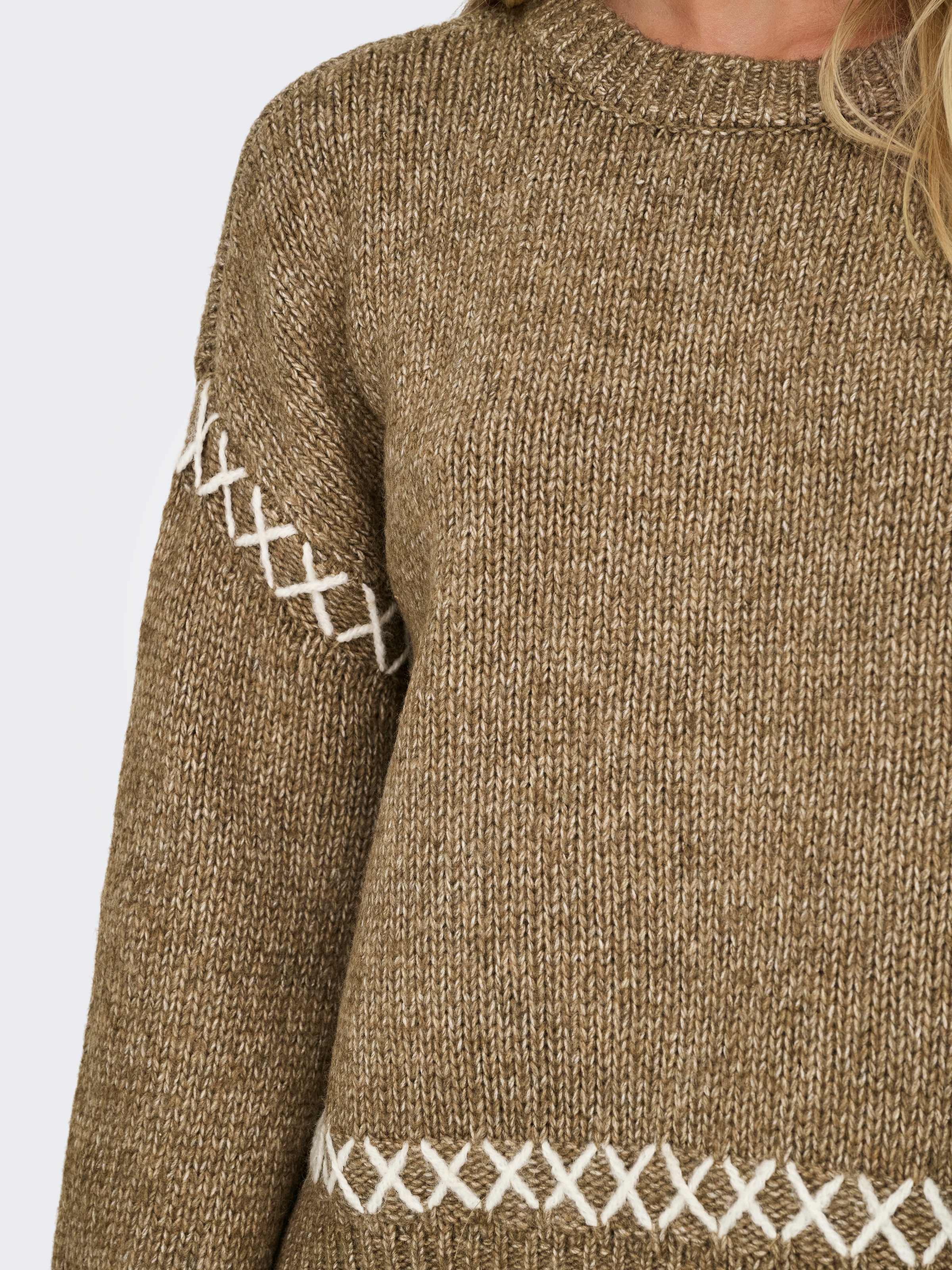 Thumbnail - ONLY Rundhalspullover "ONLAMANDA LIFE LS O-NECK DETAIL CC KNT"