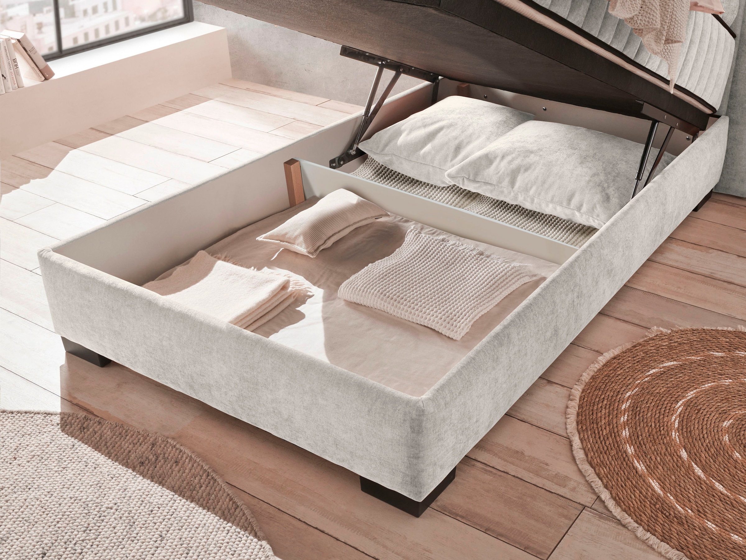 ED EXCITING DESIGN Boxbett »Nagol« mit Bettkasten, mit Wendematratze, erhältlich in verschiedenen Breiten