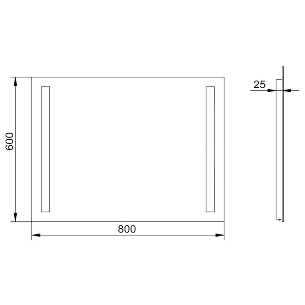 Talos Badspiegel »Light«, BxH: 80x60 cm, energiesparend