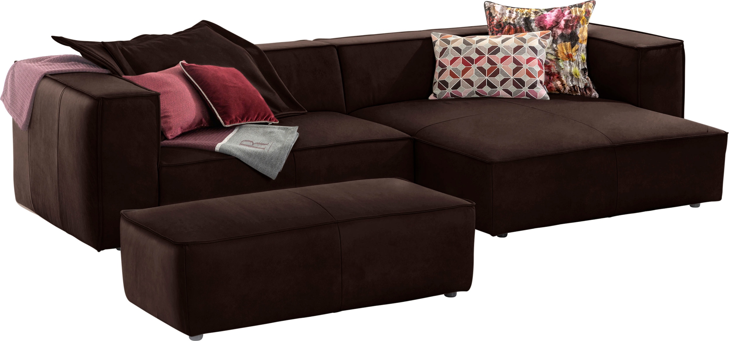 W.SCHILLIG Ecksofa "around-the-block" inklusive Hocker, mit eleganter Biese günstig online kaufen