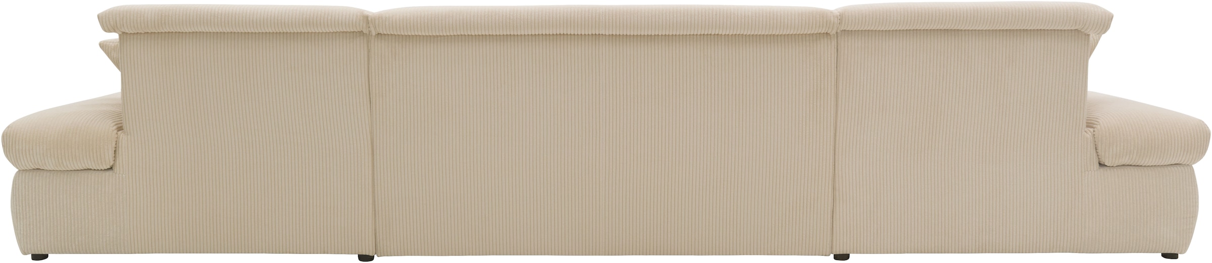 DOMO collection Wohnlandschaft »Moric wahlweise mit Bettfunktion und Armteilverstellung, XXL«, U-Form, beidseitig mit Recamiere, incl. Zierkissen, Cord-Bezug