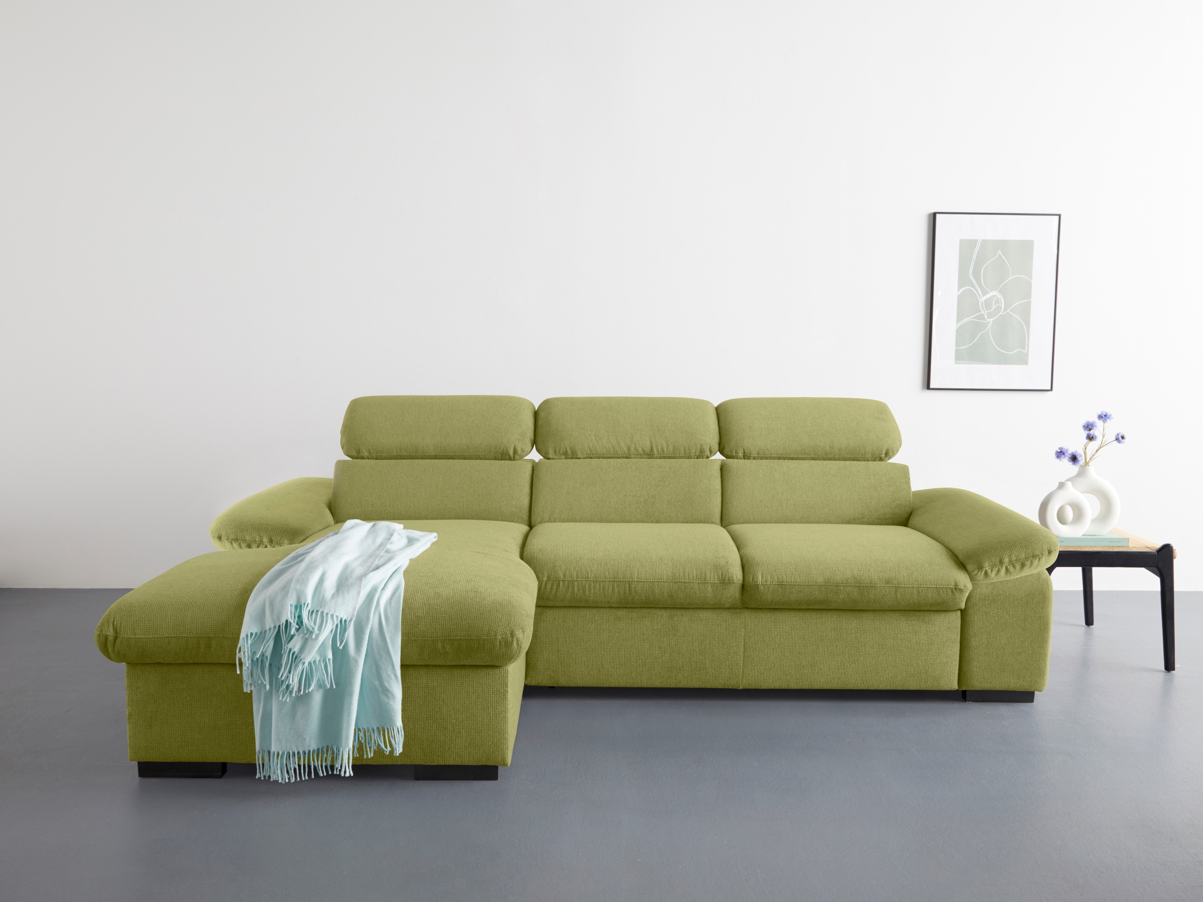 COTTA Ecksofa "Lola L-Form mit Kopfteilfunktion & Hocker", (Set, mit Hocker günstig online kaufen