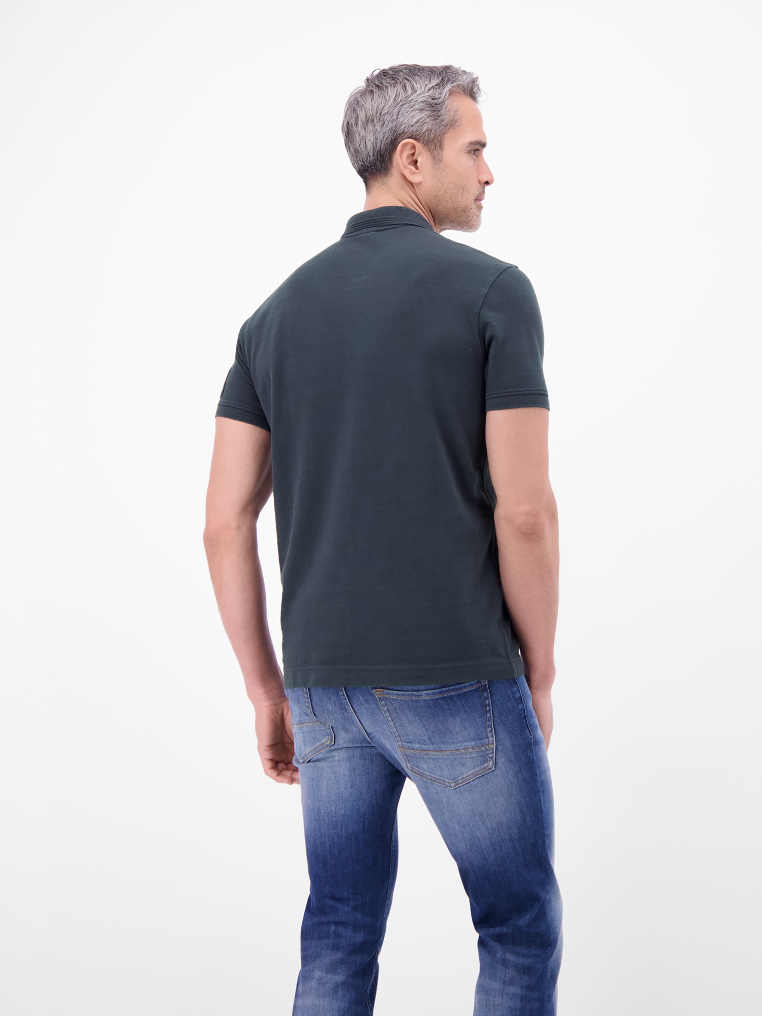 LERROS Poloshirt "Poloshirt, unifarben aus gestreiftem Piqué-Gewebe" günstig online kaufen