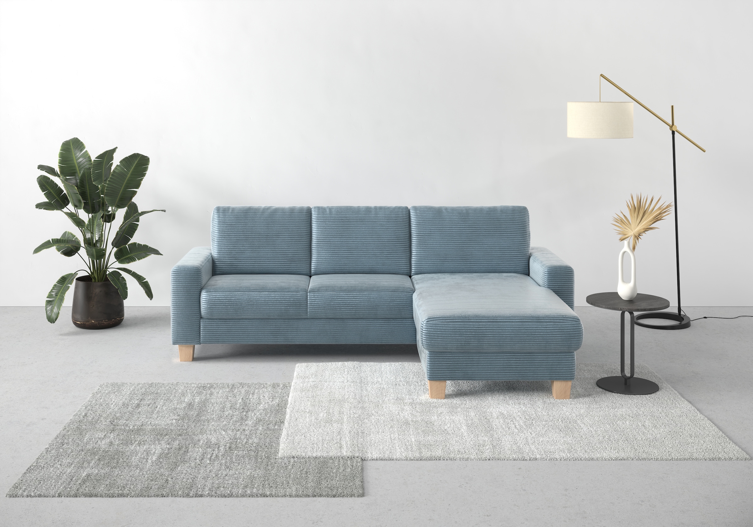 Home affaire Ecksofa "Summer L-Form", mit Recamiere, mit oder ohne Bettfunk günstig online kaufen