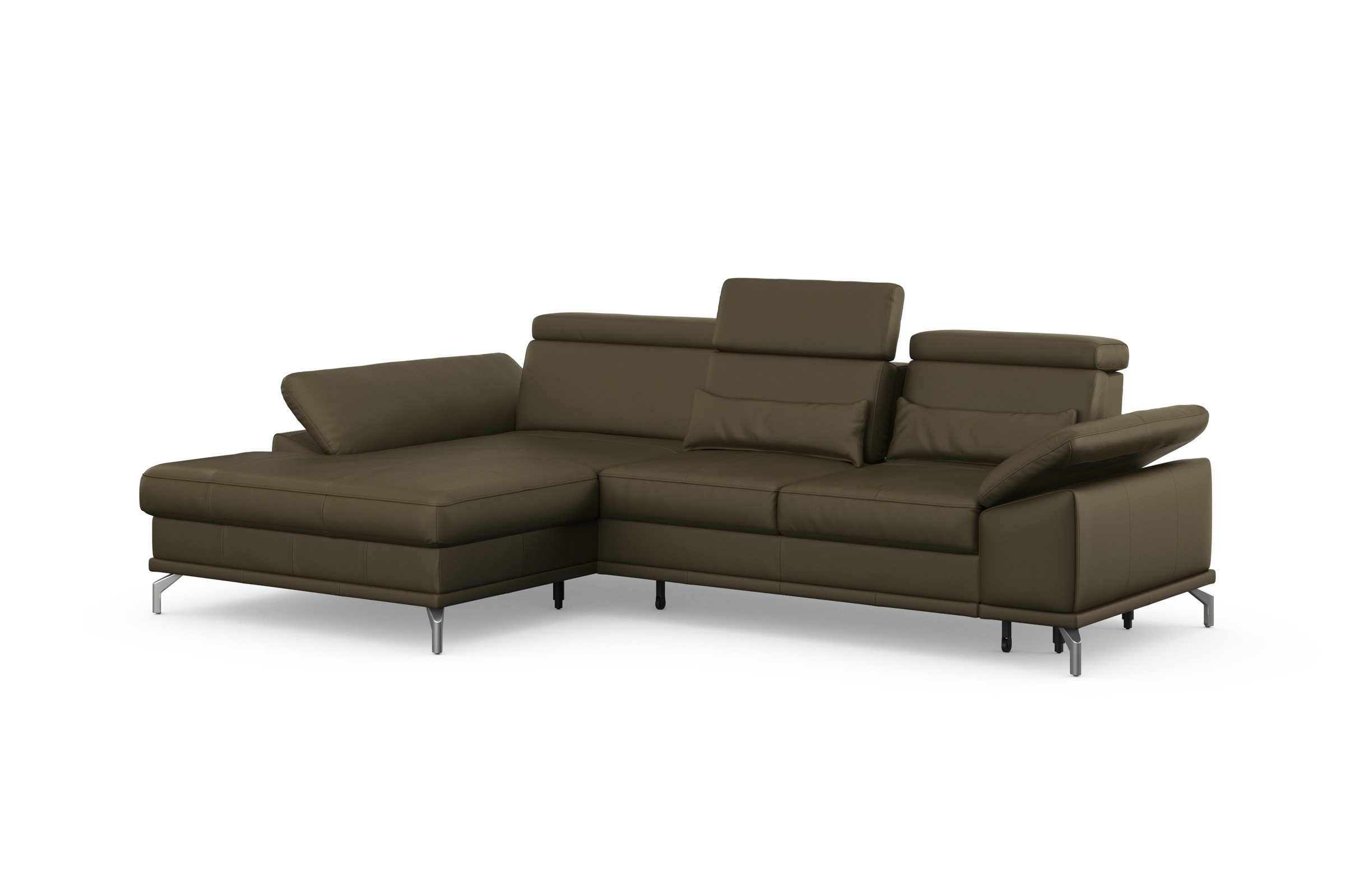 sit&more Ecksofa »Cabrio L-Form, mit Sitztiefenverstellung, Arm- und Kopfteilverstellung«, 2 Nierenkissen, Federkern, optional Bettfunktion und Stauraum