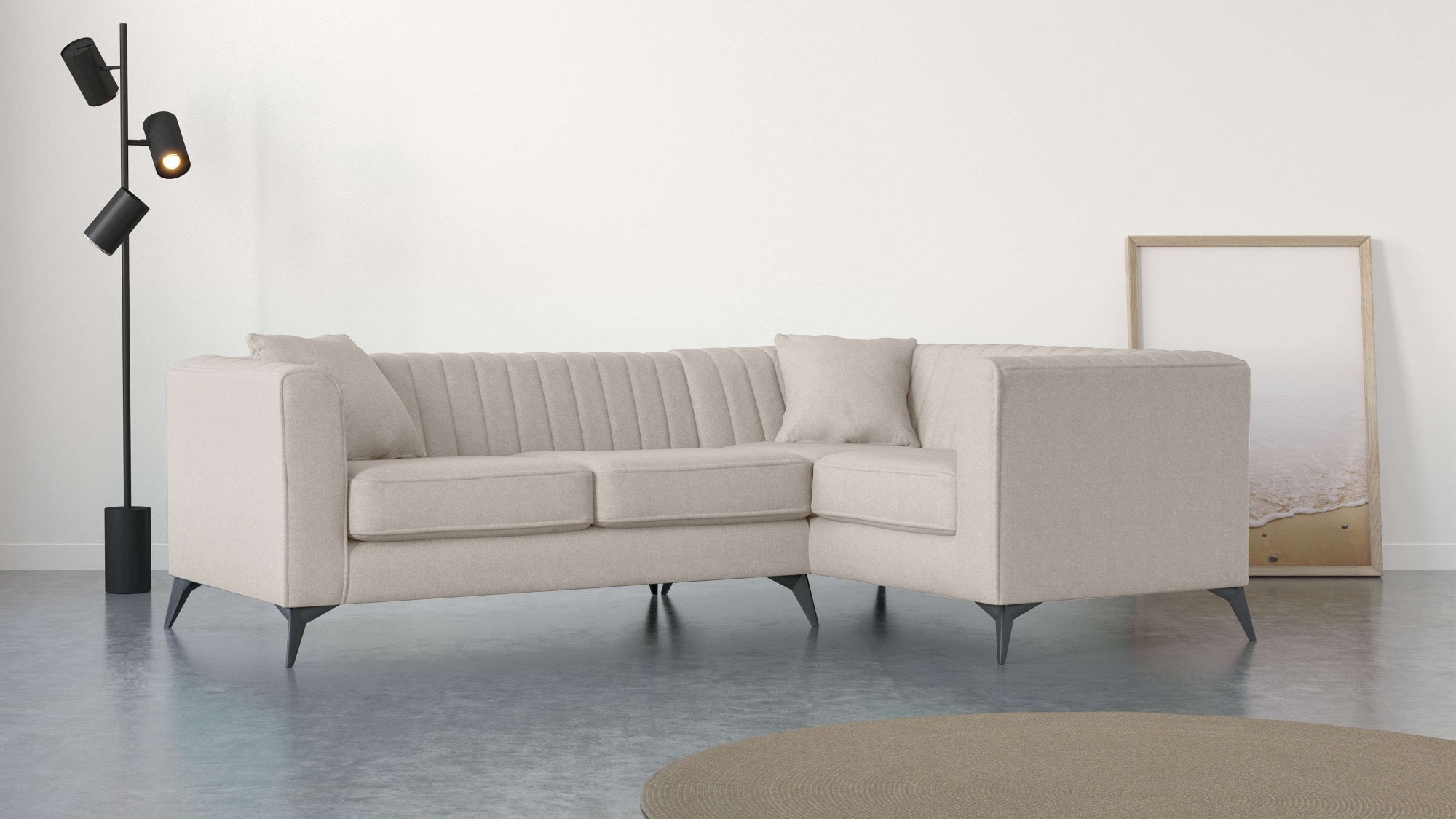 Places of Style Ecksofa "MATTHEW L-Form ideal für kleine Räume, Maße B/T/H: günstig online kaufen
