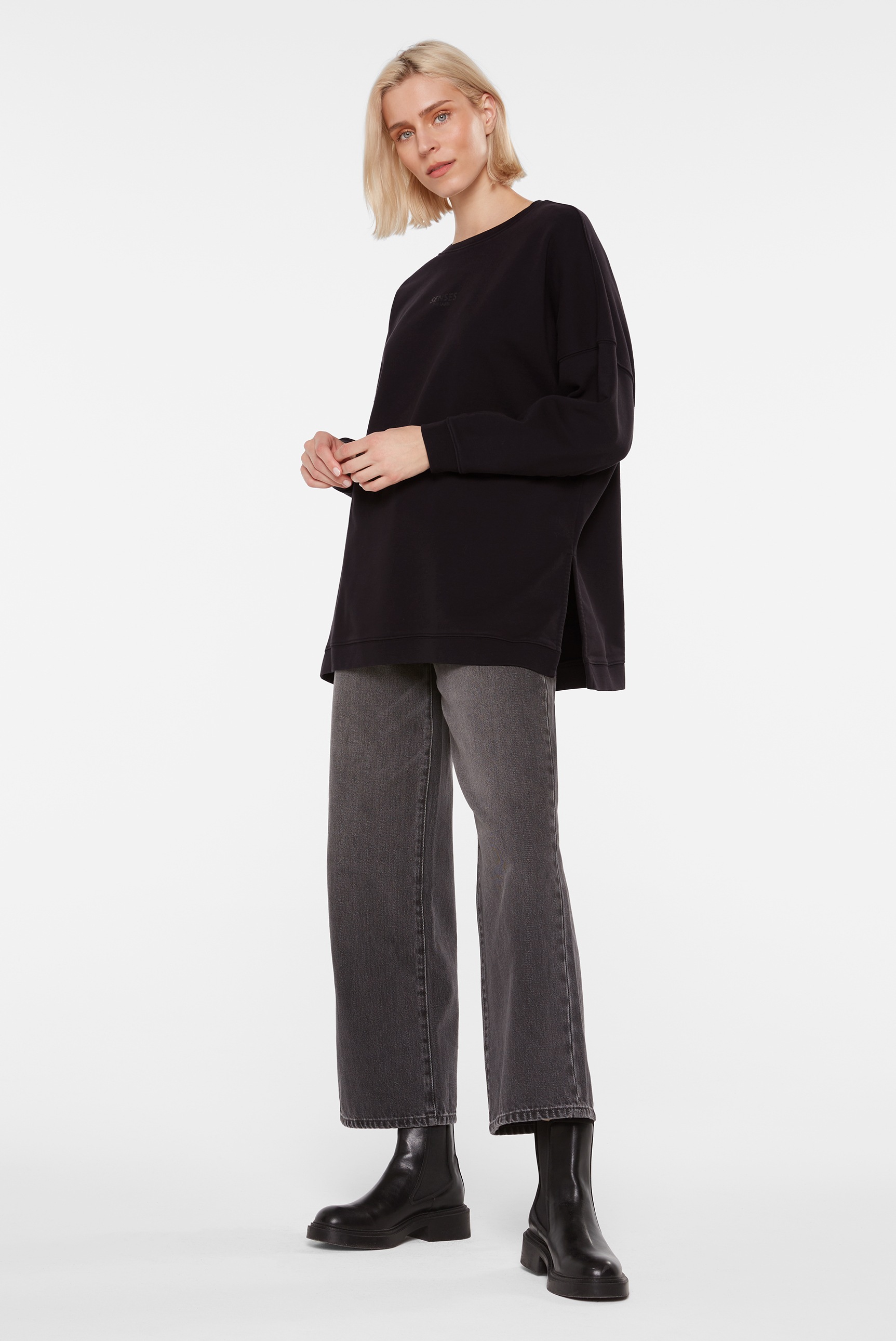 SENSES.THE LABEL Sweater , mit Seitenschlitze
