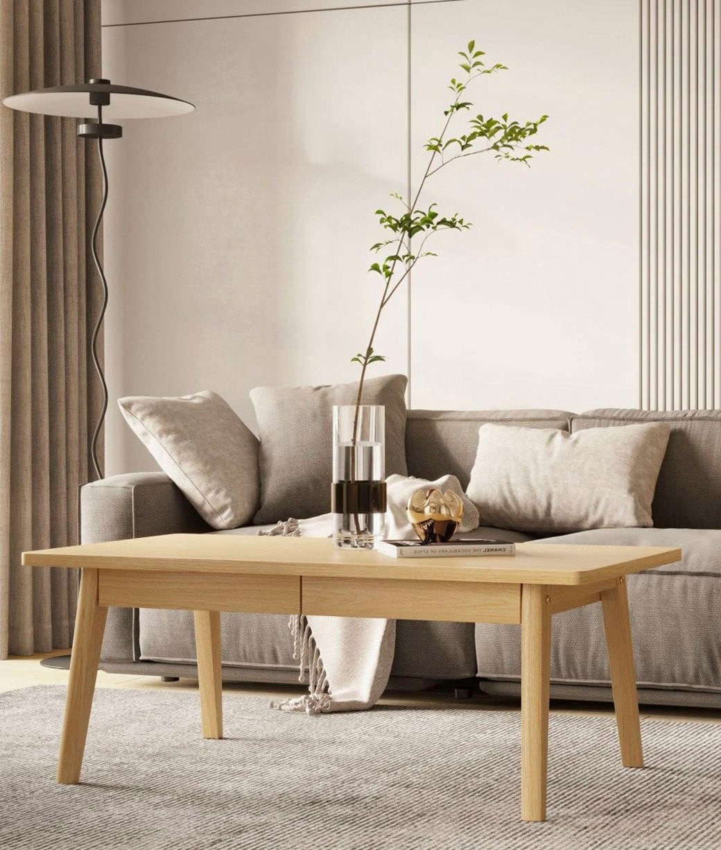 Woodman Couchtisch "Nice" Breite 120 cm, mit 2 Schubladen, Echtholzffurnier günstig online kaufen