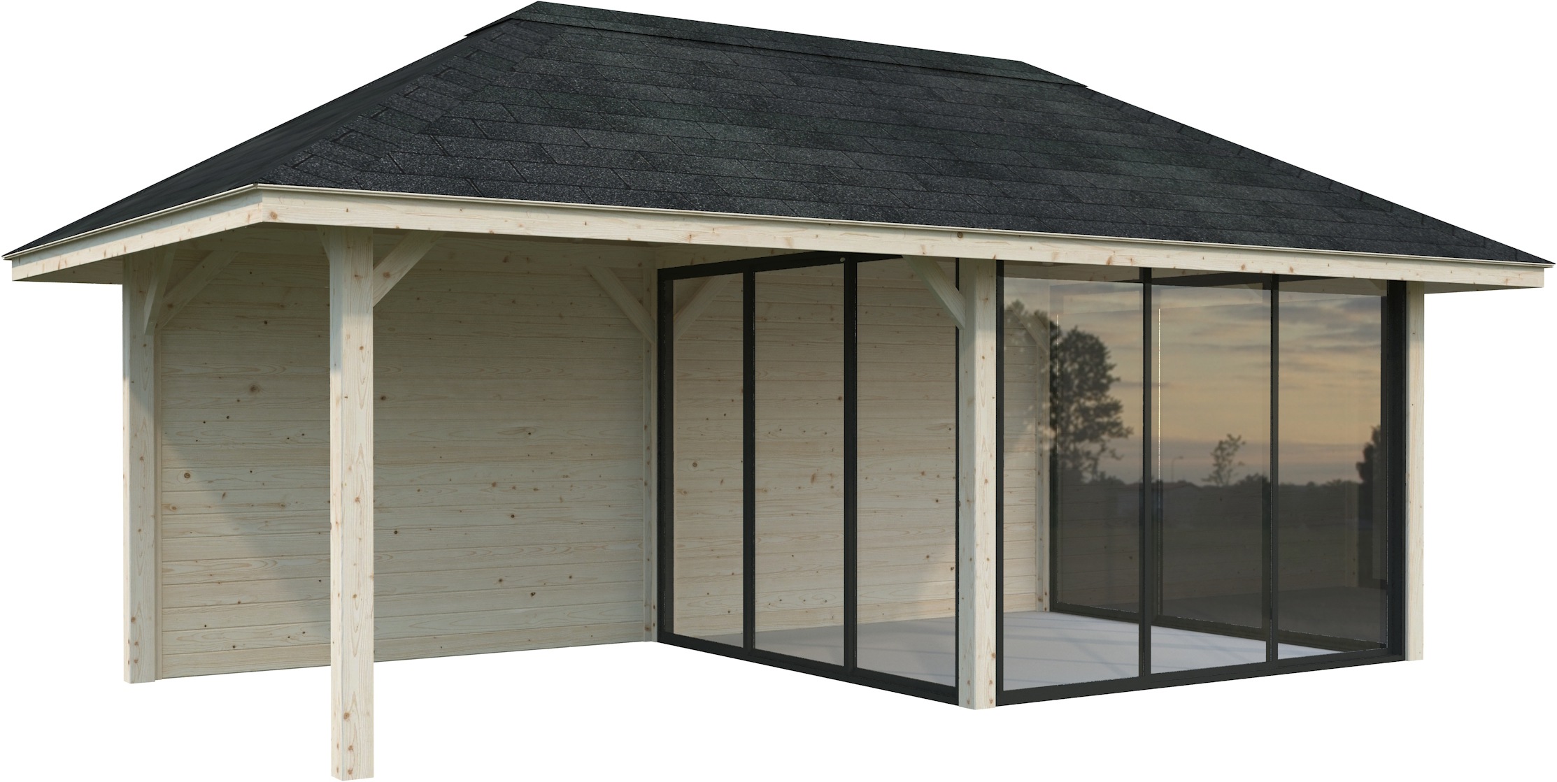 Palmako Gartenhaus »Bianca 16,6 m², Set 206 Slide«