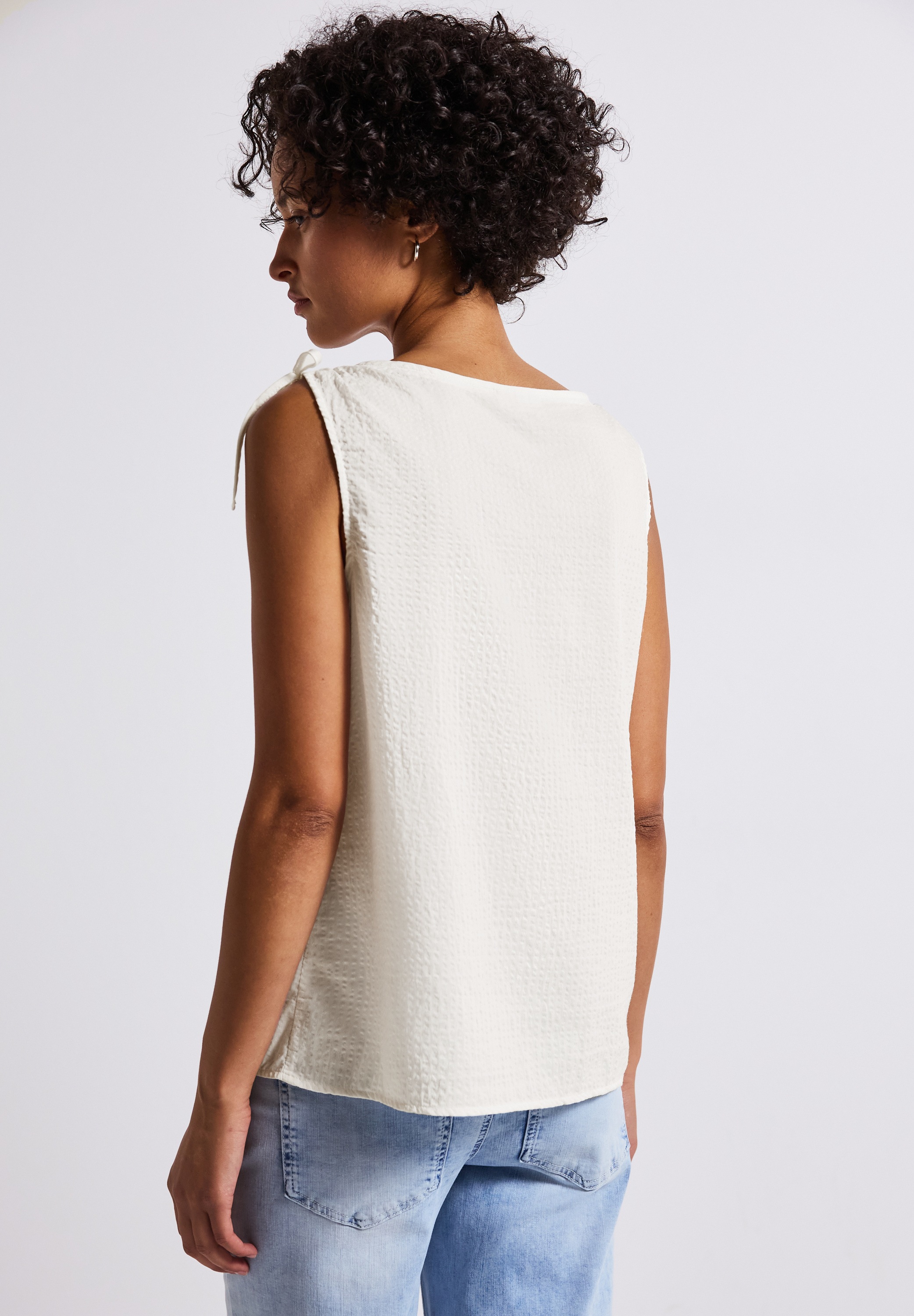 STREET ONE Blusentop, im Crinkle-Look, mit Knoten-Details günstig online kaufen