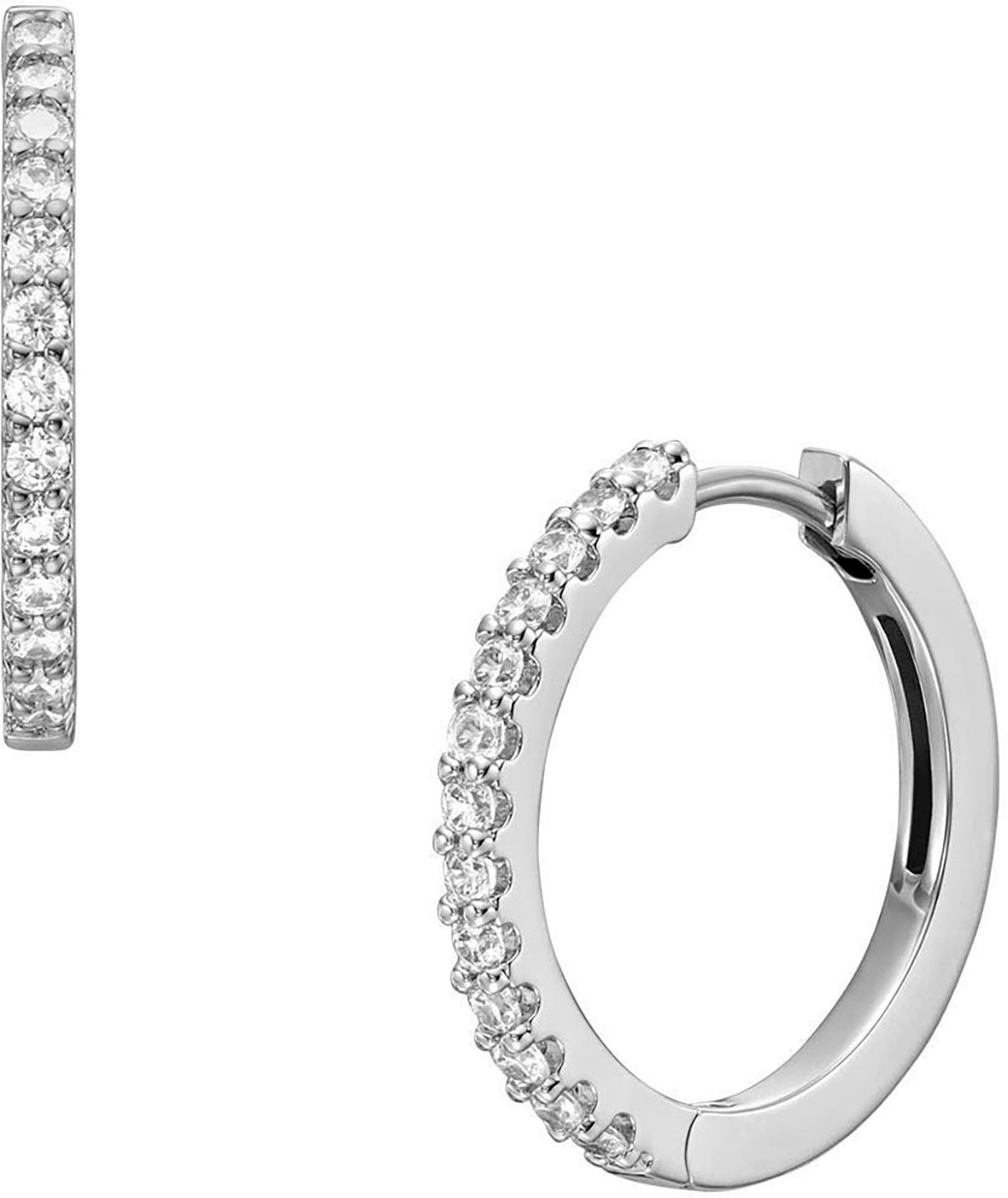Fossil Paar Creolen »Schmuck Edelstahl Ohrringe Ellis, JF04802040«, mit Glasstein