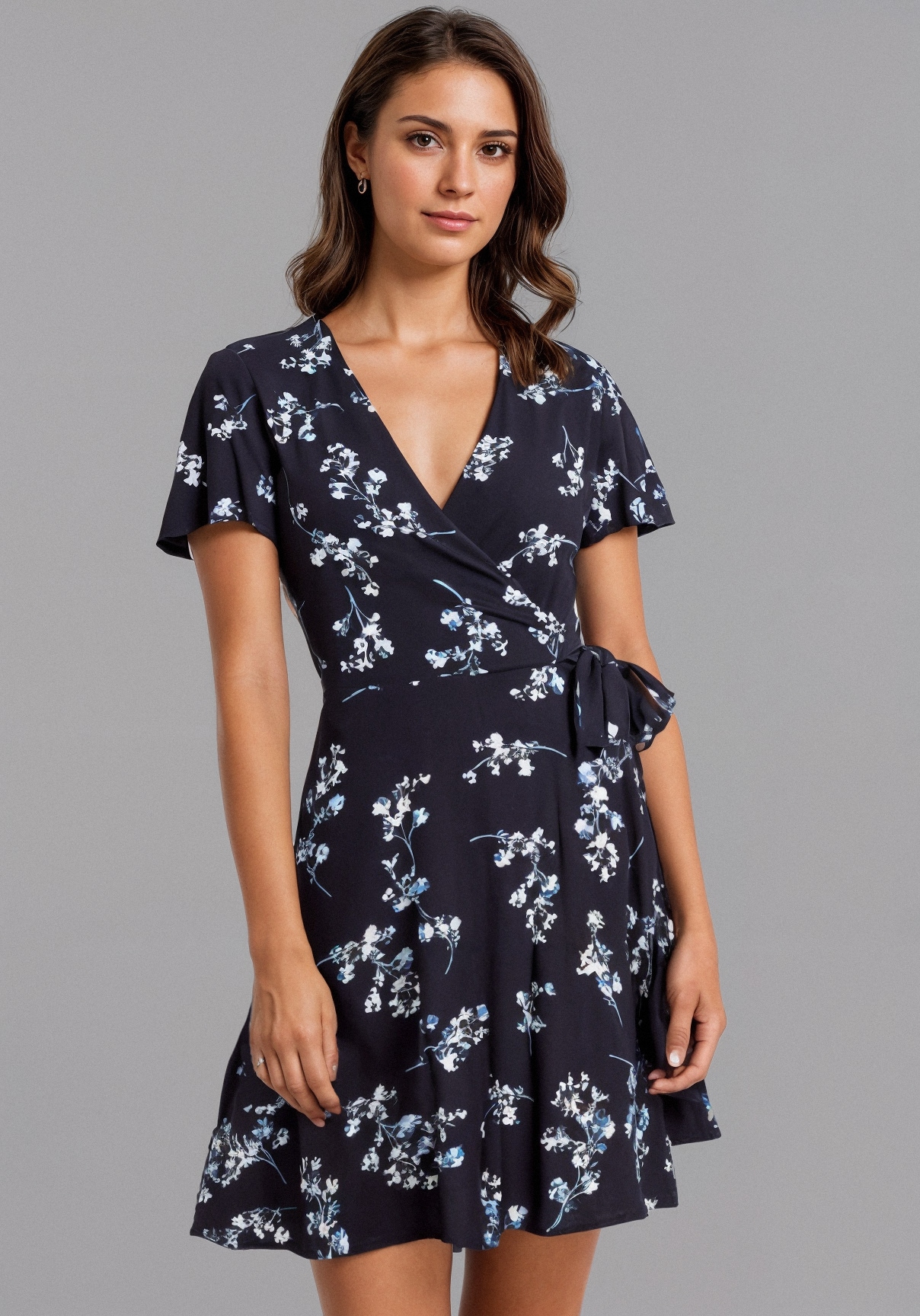 Laura Scott Jerseykleid, in Wickeloptik mit romantischer Blumendruck - NEUE günstig online kaufen