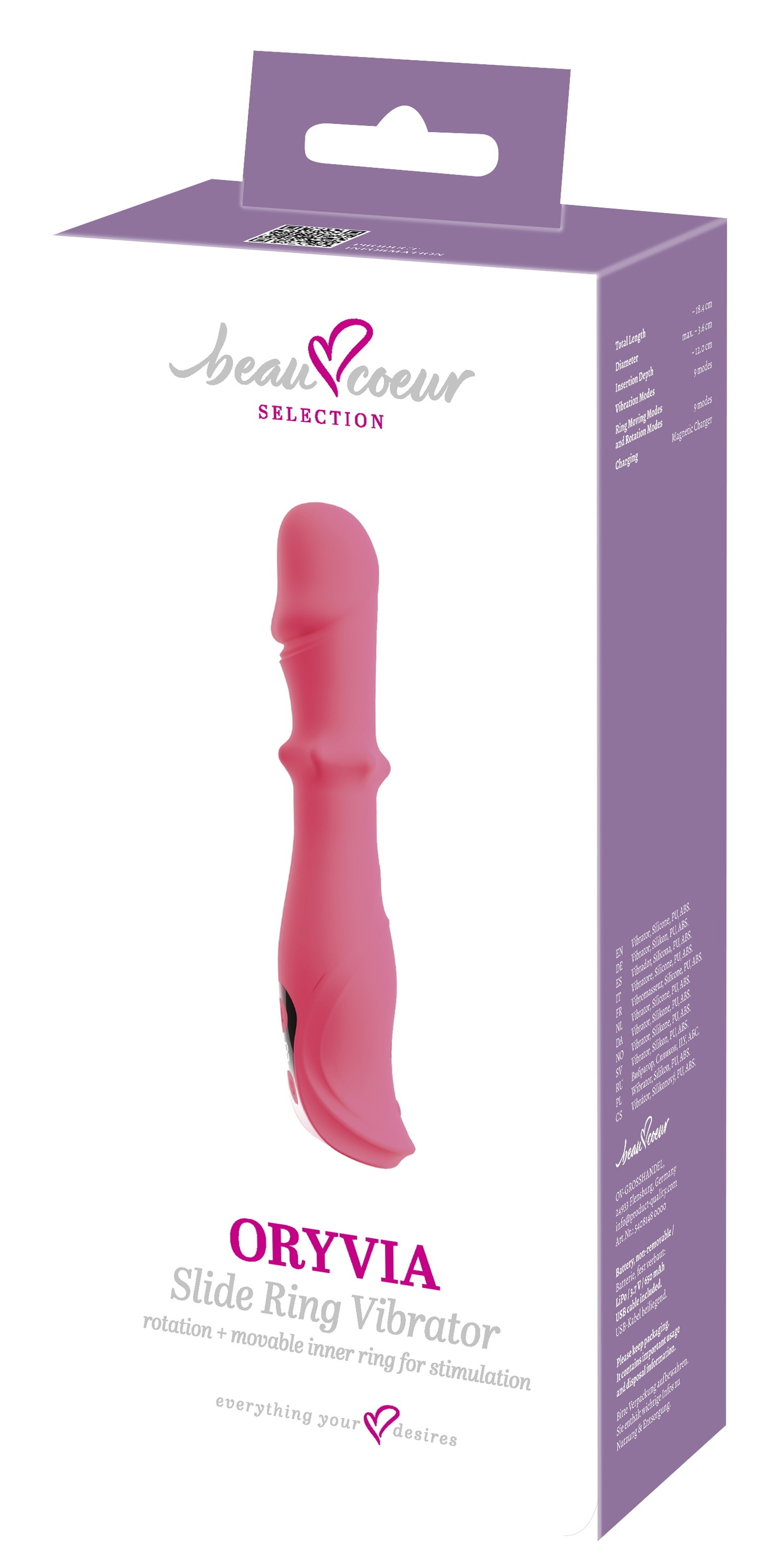 Beau Coeur Vibrator »Vibrator ORYVIA Slide Ring Vibrator«