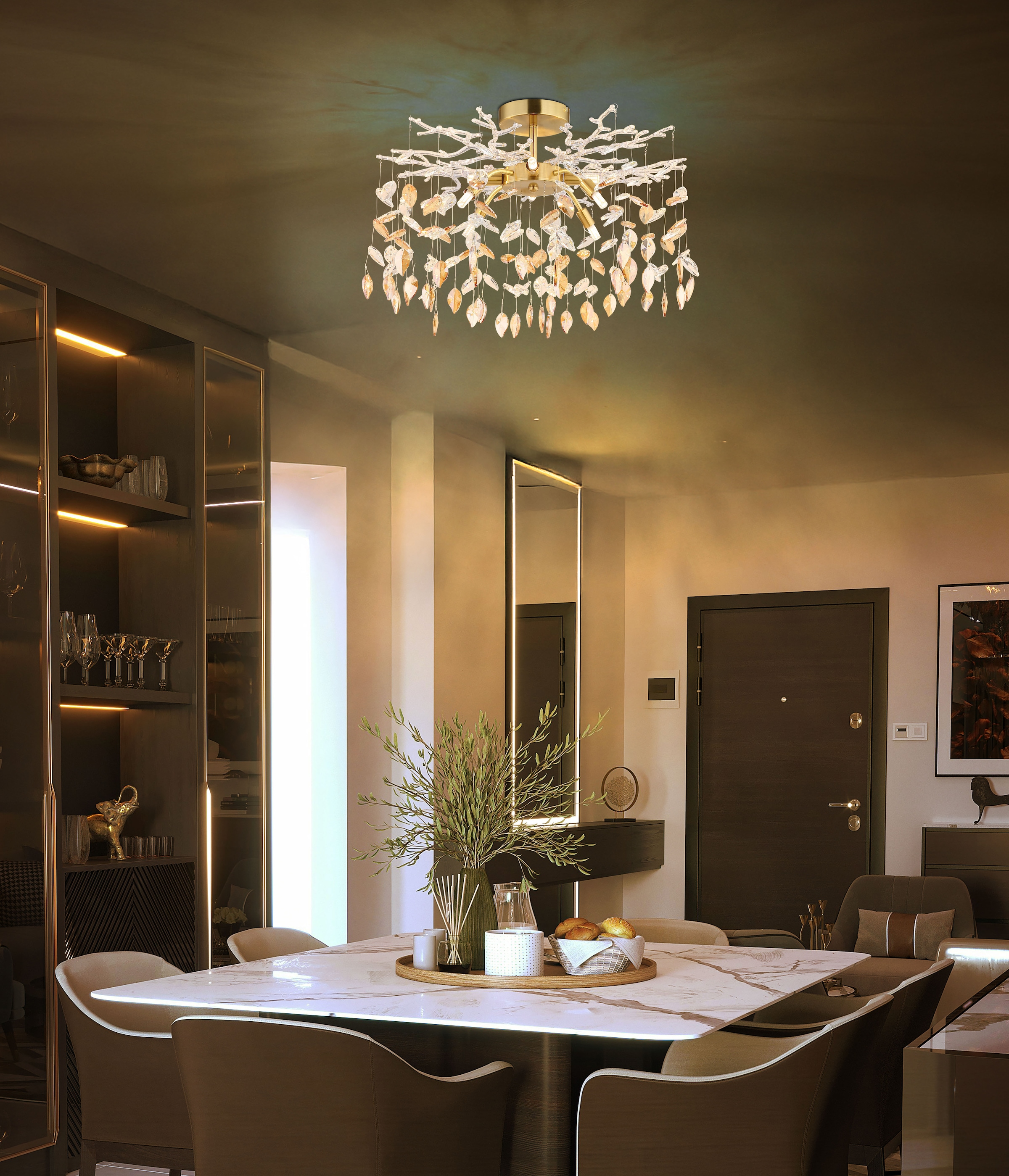GLOBO LIGHTING Deckenleuchte »DANNA« G9 1 Stk. Deckenleuchte mit Kristallen, luxuriös, elegant & hell