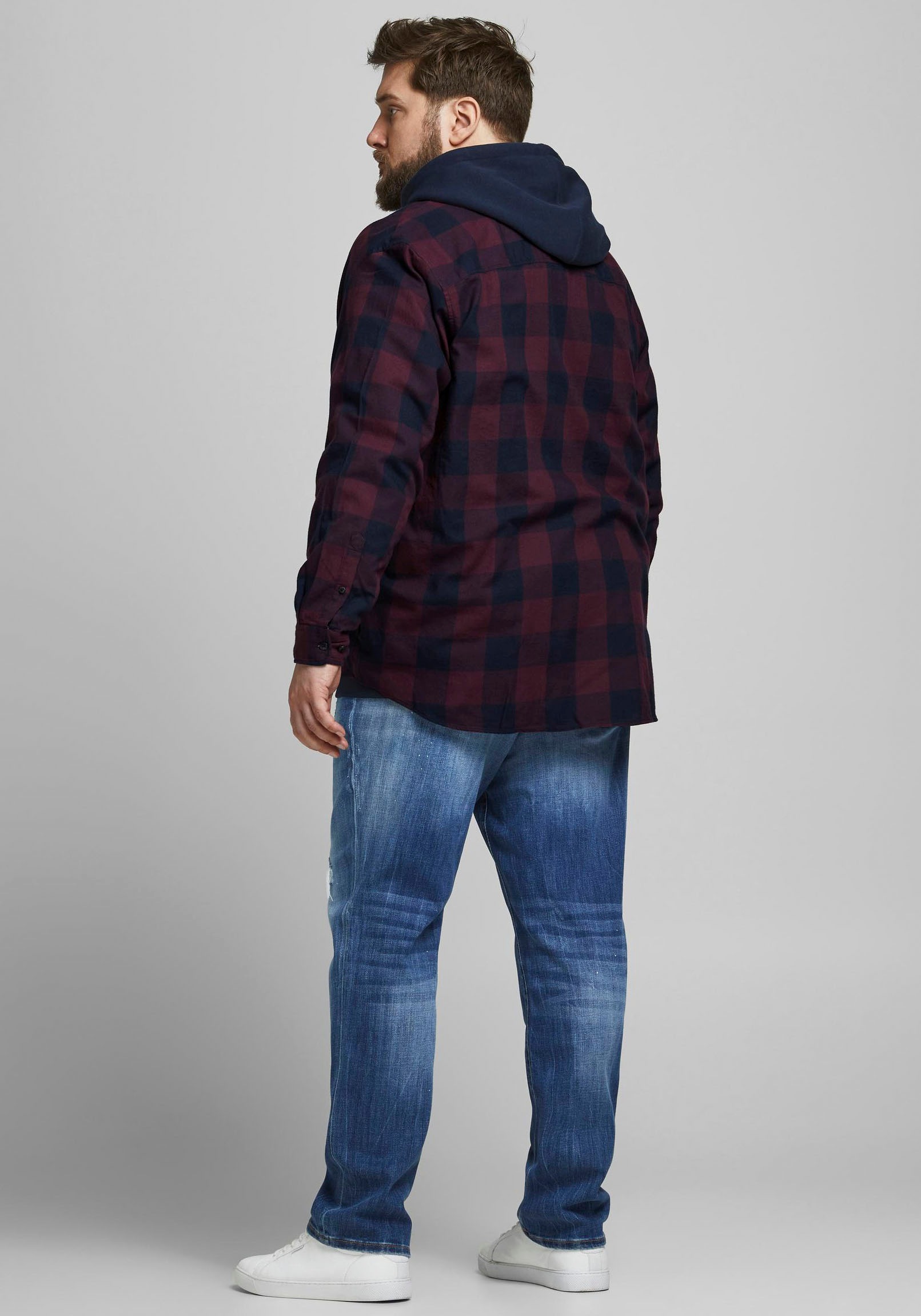 Jack & Jones PlusSize Karohemd »GINGHAM TWILL SHIRT«, Bis Größe 6XL