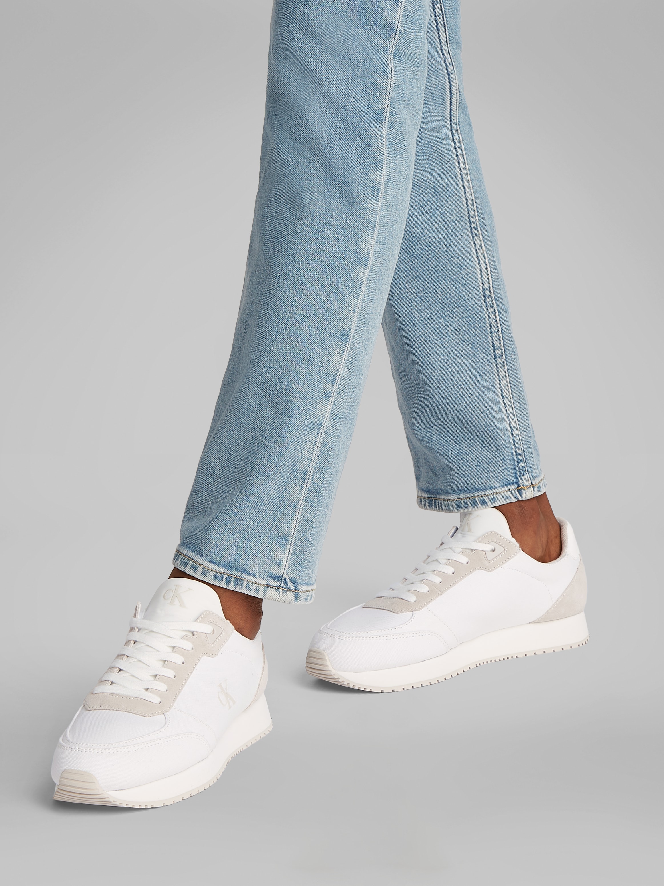 Calvin Klein Jeans Sneaker »RUNNER SOCK LACEUP MG CANVAS«, Freizeitschuh, Halbschuh, Schnürschuh in klassischer Optik