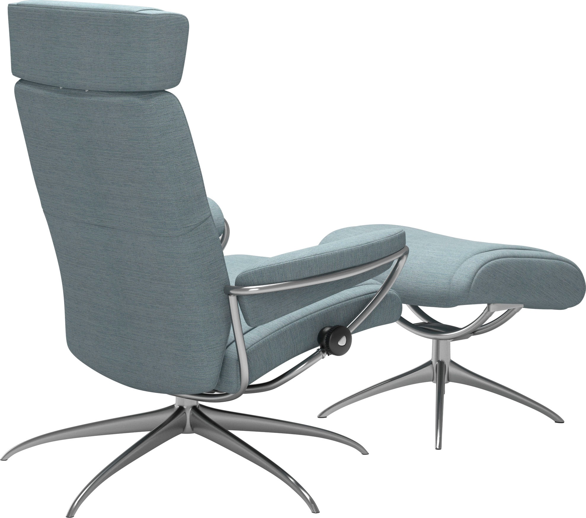 Stressless® Relaxsessel »Paris«, (Set, Relaxsessel mit Hocker), mit Hocker, Low Back mit Kopfstütze, mit Star Base, Gestell Chrom
