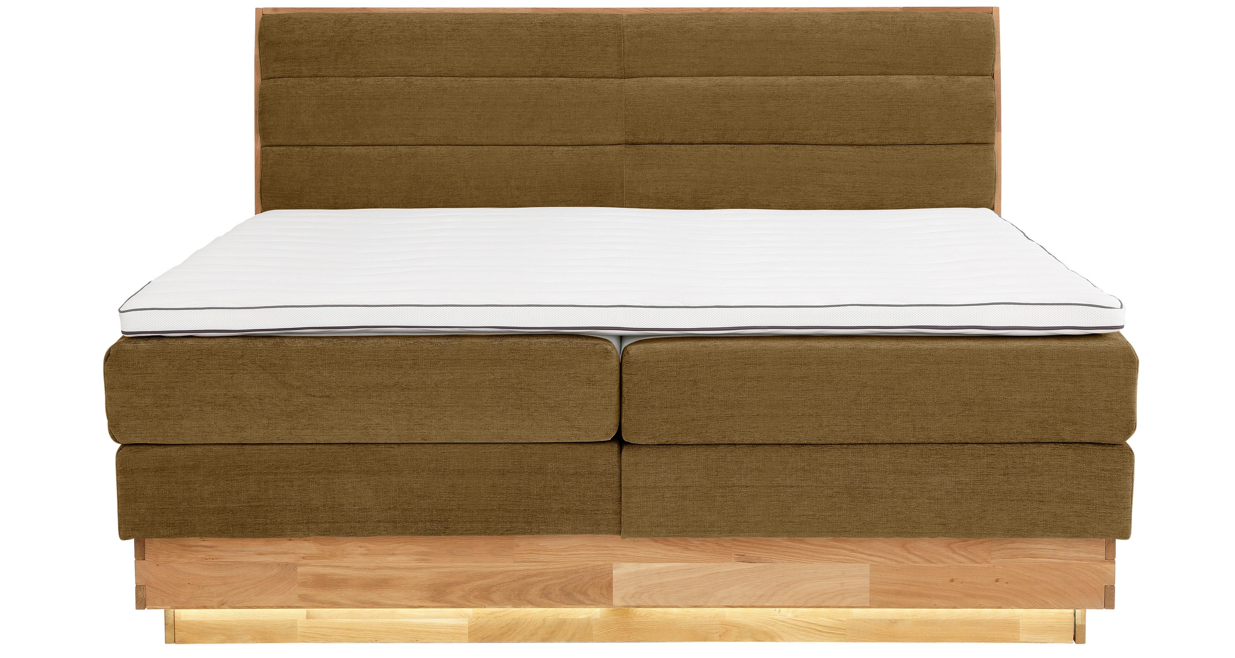 OTTO products Boxspringbett, LED-Beleuchtung, mit zertifizierten, recycelten Bezugsstoffen